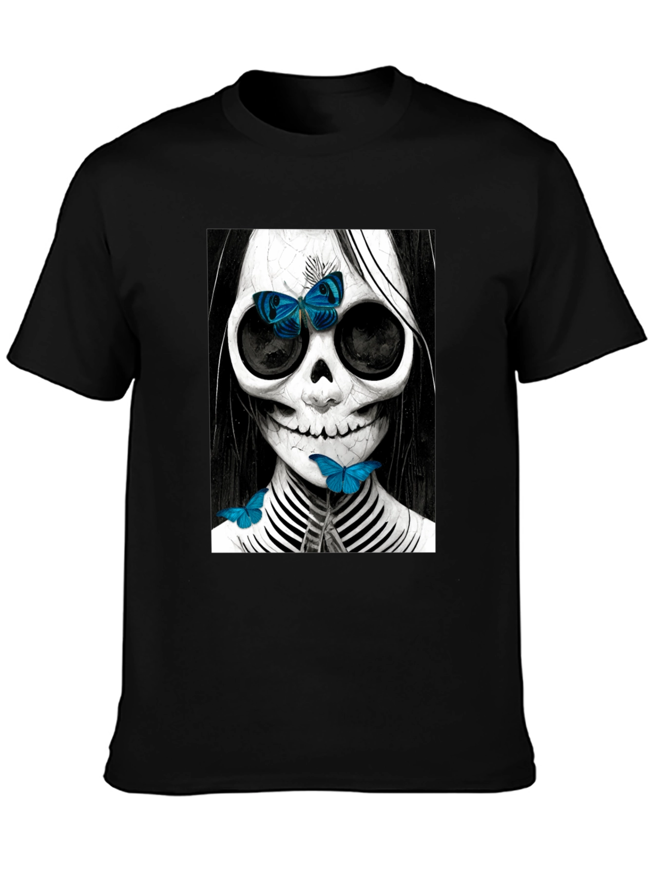 Skull & Butterfly Graphic Tee - Unique Fashion