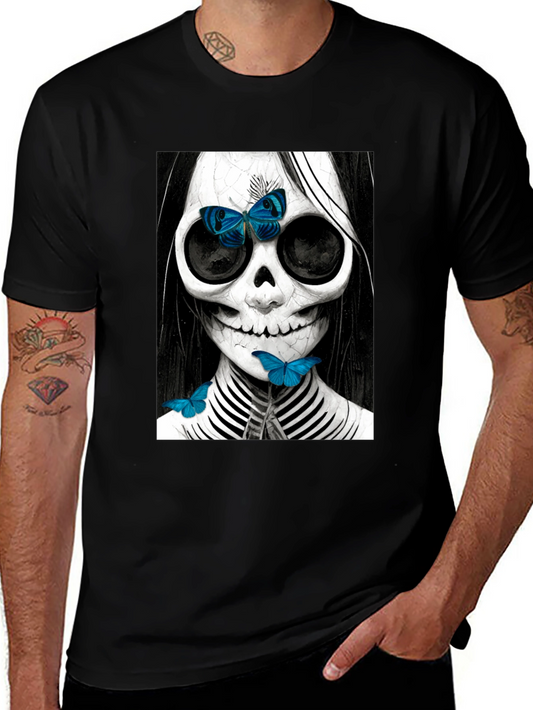 Skull & Butterfly Graphic Tee - Unique Fashion