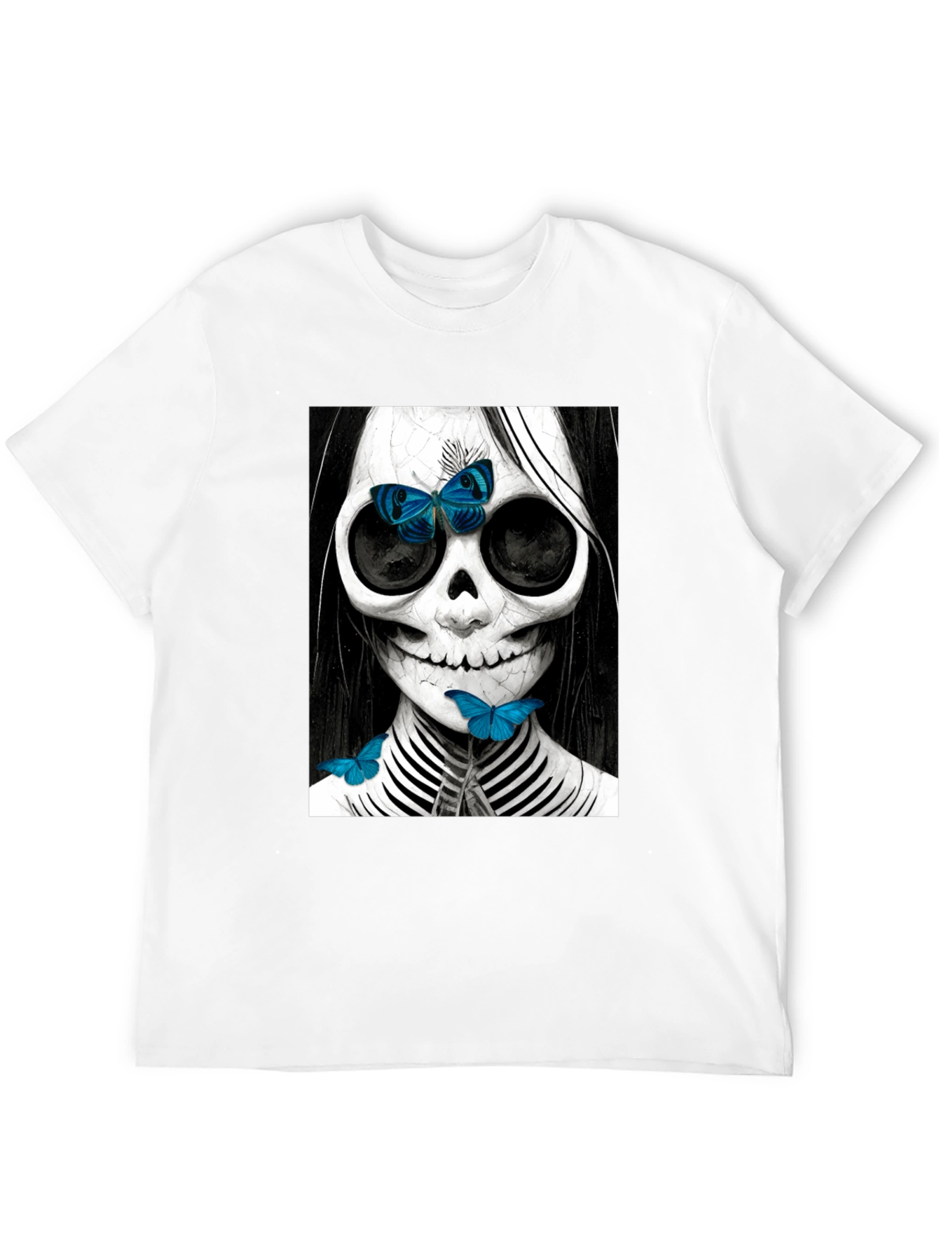 Skull & Butterfly Graphic Tee - Unique Fashion