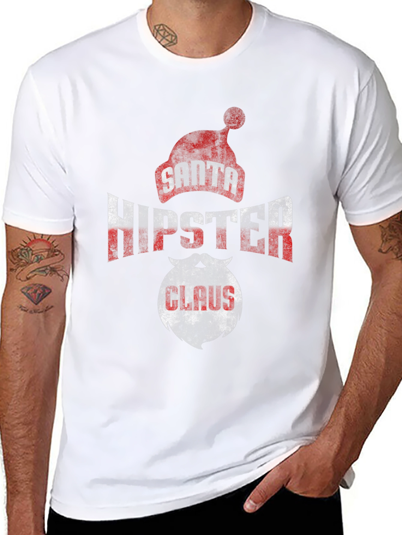 Santa Hipster Claus Graphic Tee