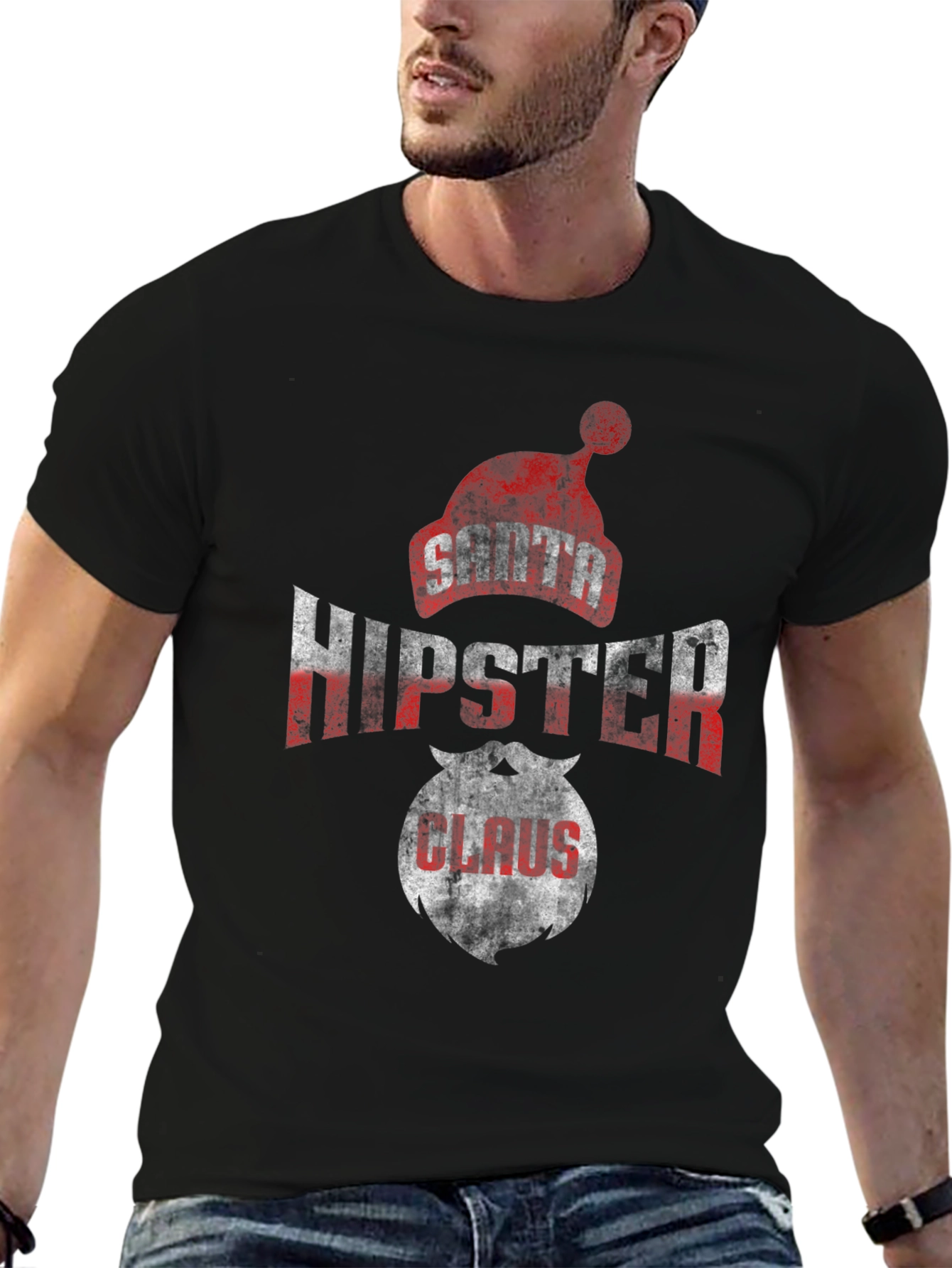 Santa Hipster Claus Graphic Tee