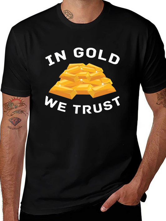 In Gold We Trust Graphic Tee - Black Short Sleeve