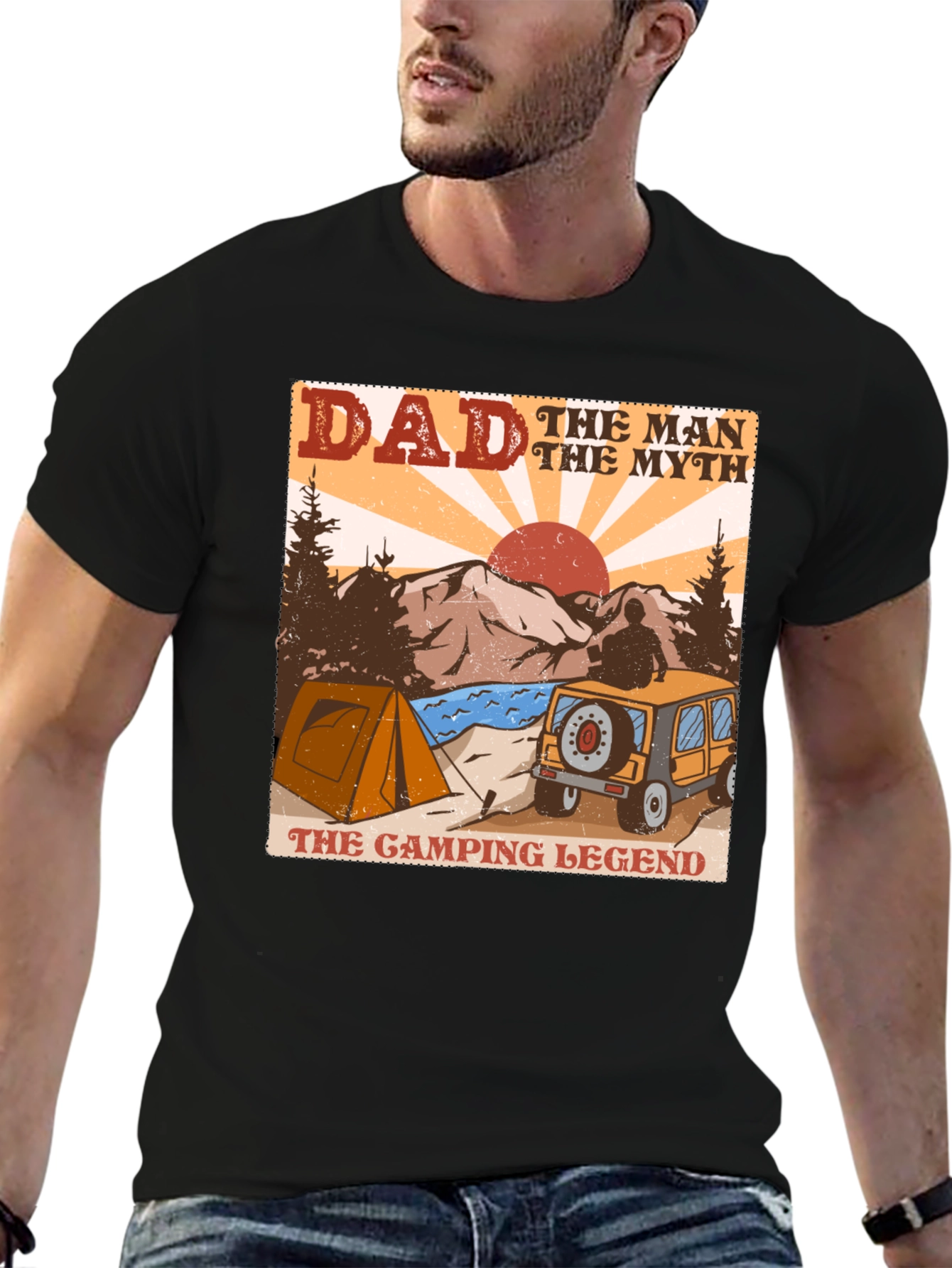 Dad Camping Legend Graphic Tee
