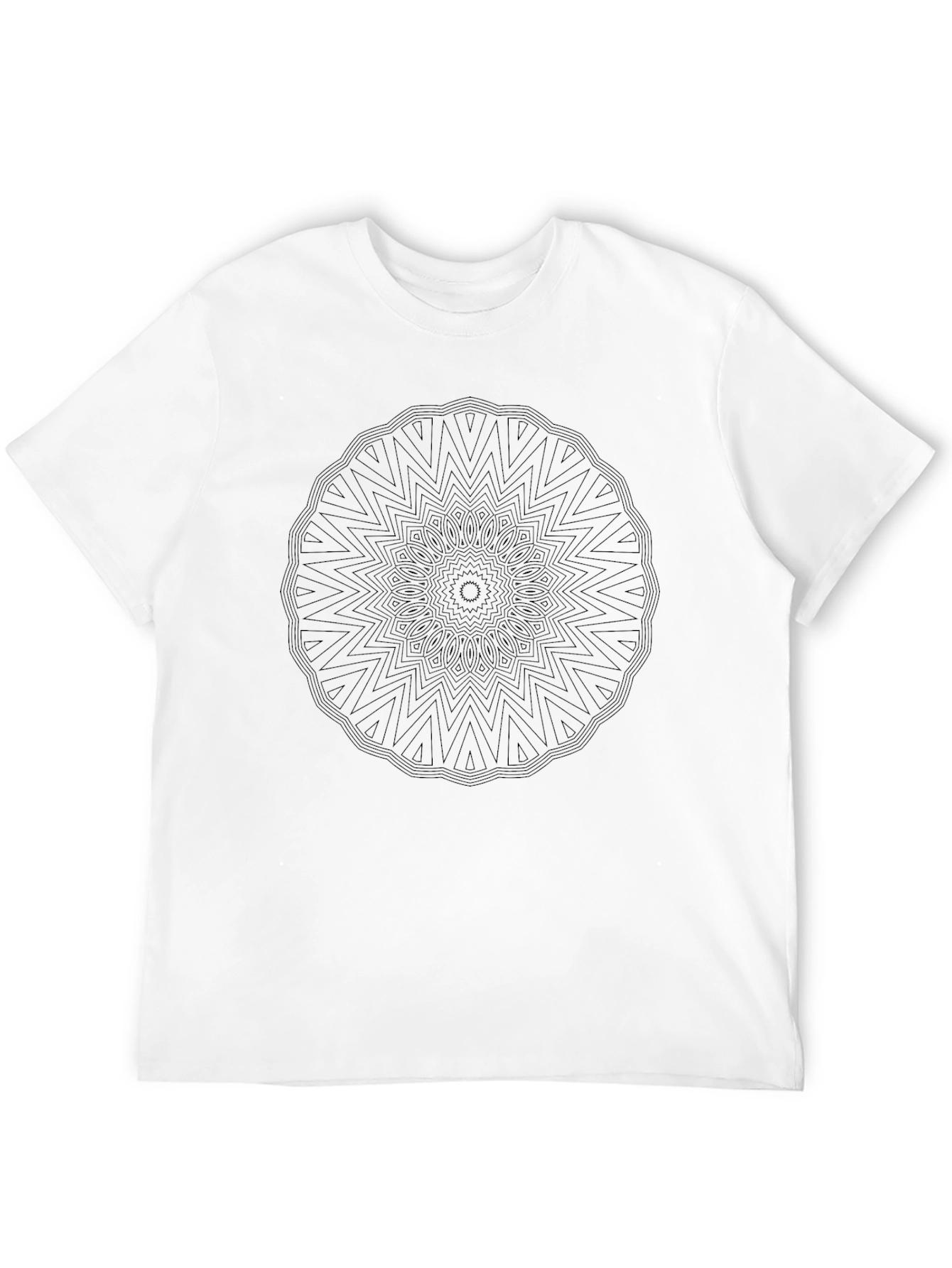 Black Mandala Graphic Tee - Geometric Design T-Shirt