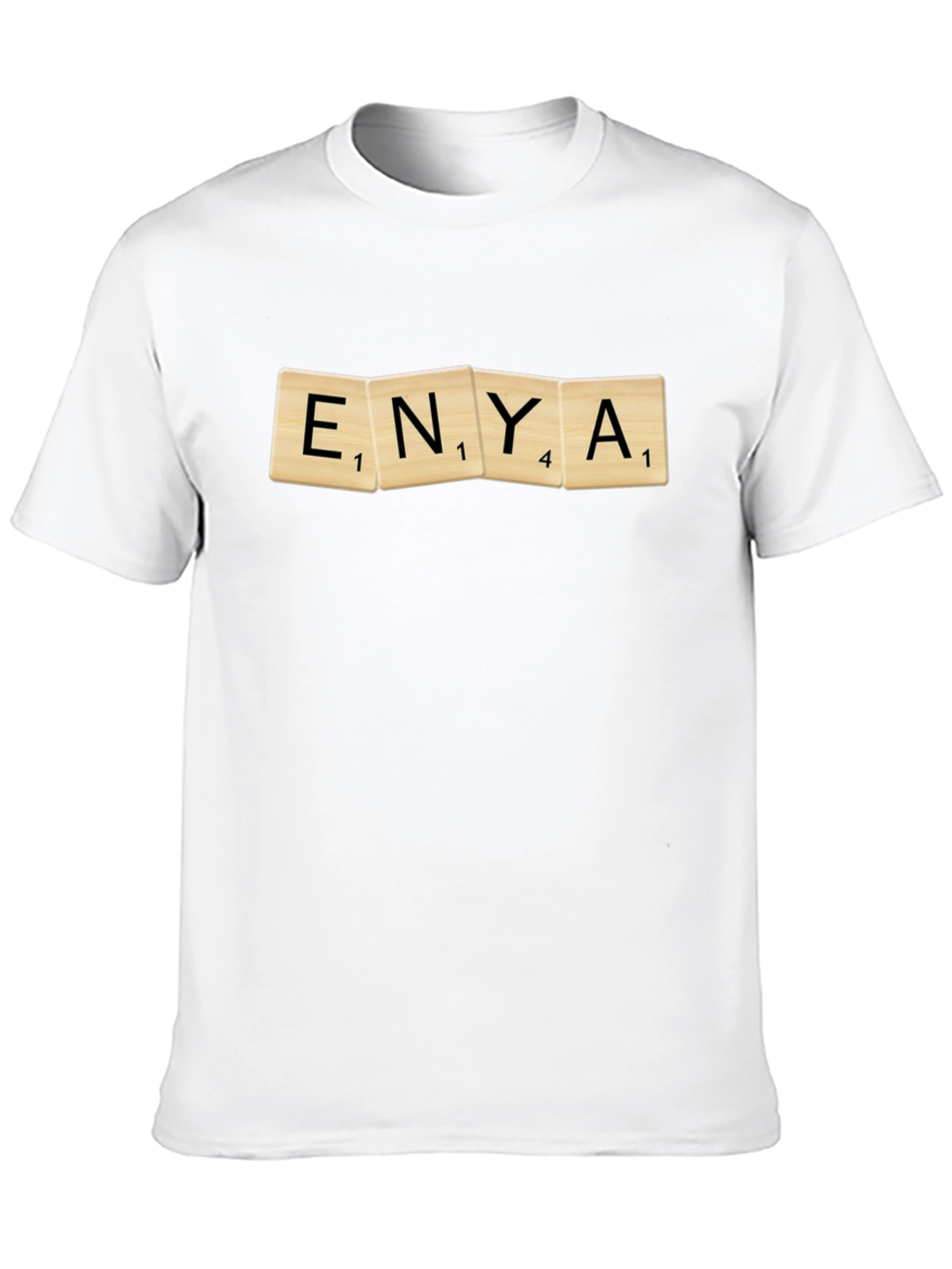 Enya Scrabble Tile Graphic Black T-Shirt
