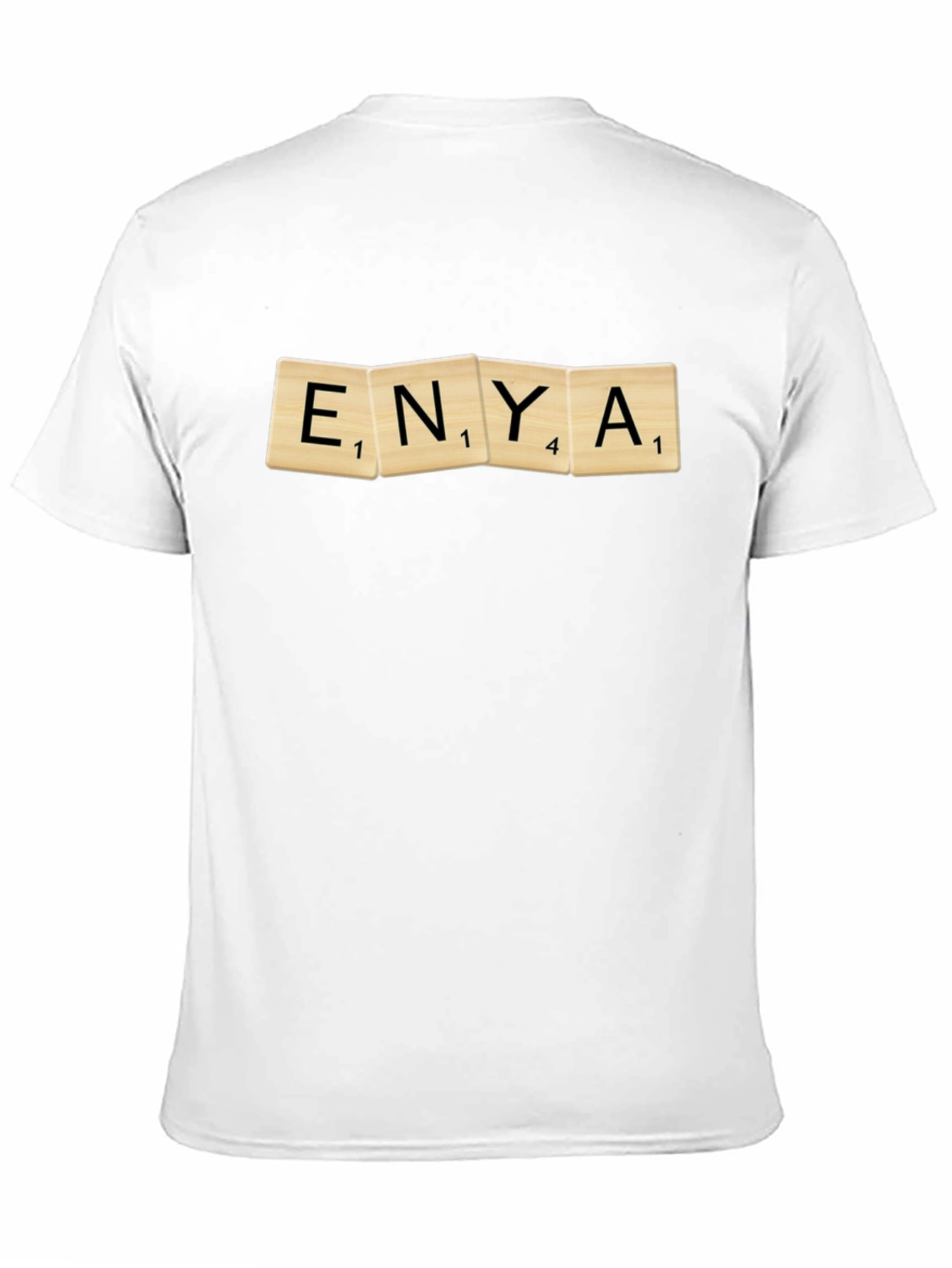Enya Scrabble Tile Graphic Black T-Shirt