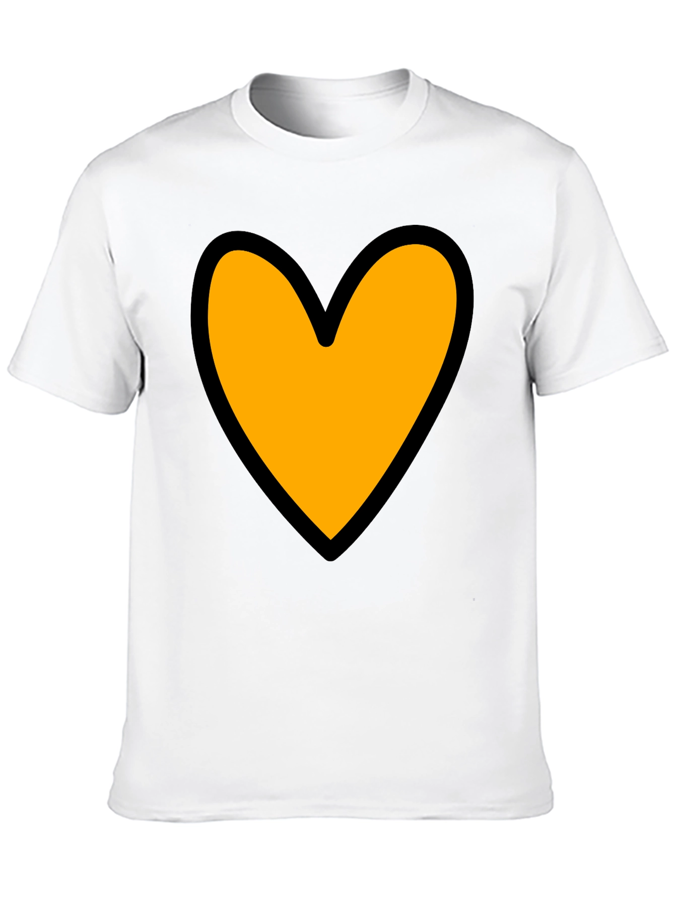 Heart Graphic Tee - Black Cotton Blend Casual T-Shirt