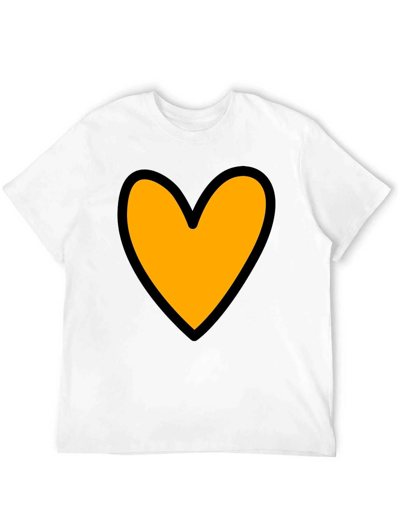 Heart Graphic Tee - Black Cotton Blend Casual T-Shirt