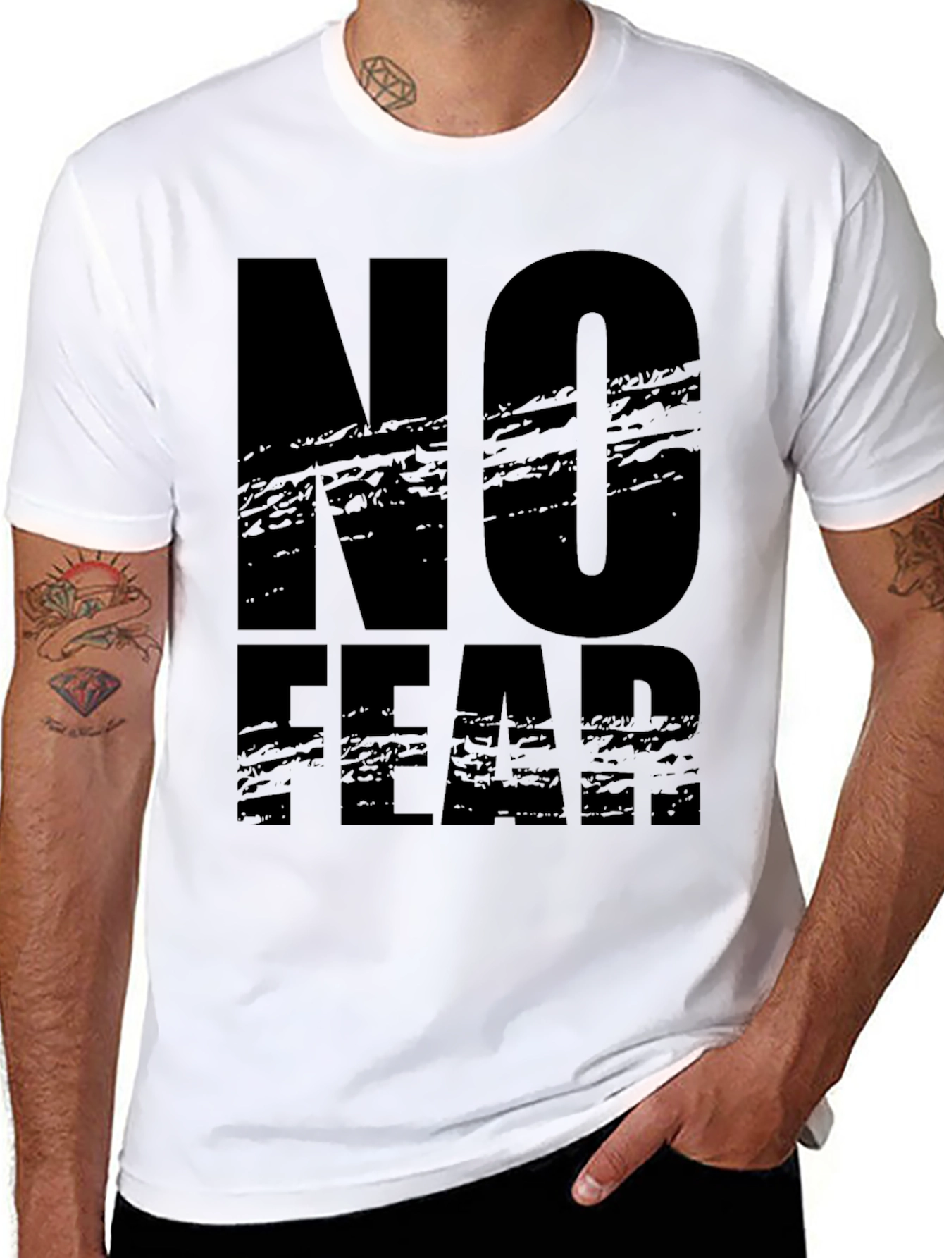 No Fear Graphic Print Black T-Shirt