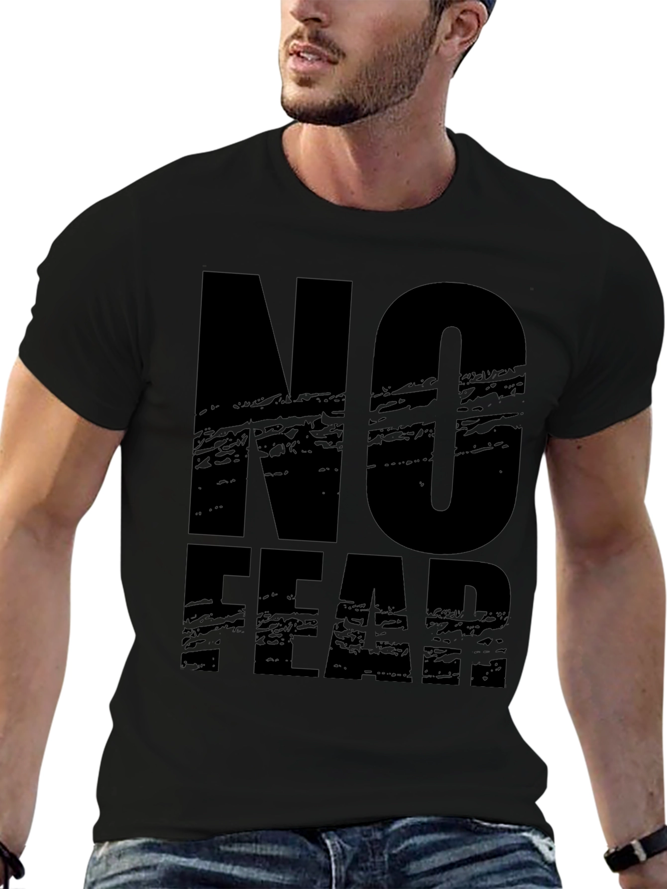 No Fear Graphic Print Black T-Shirt