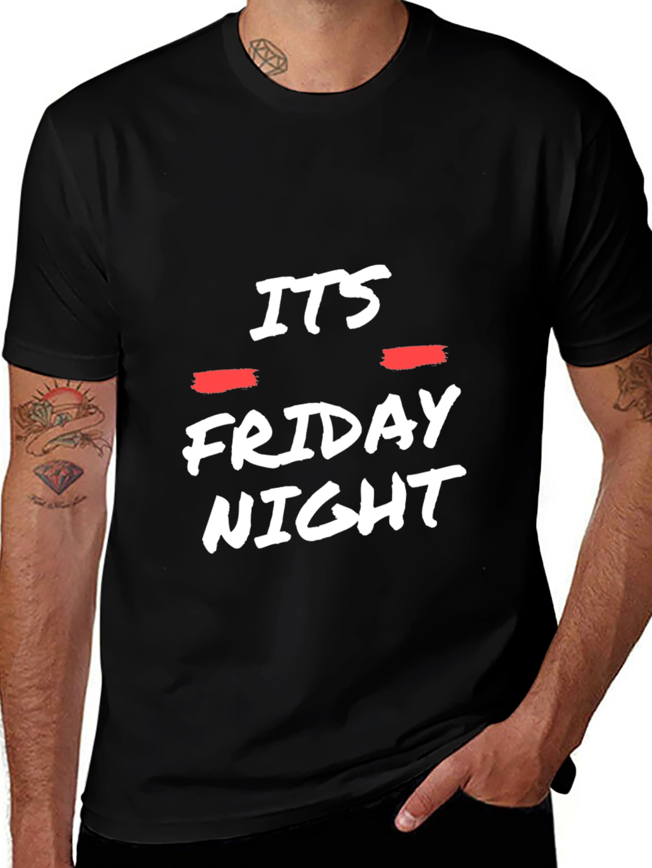 Its Friday Night Black Graphic Tee
