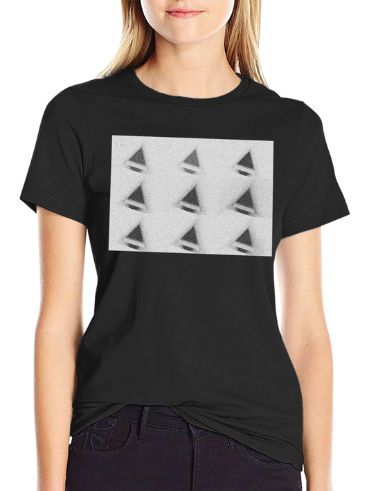 Mens Black T-Shirt with Geometric Triangle Design