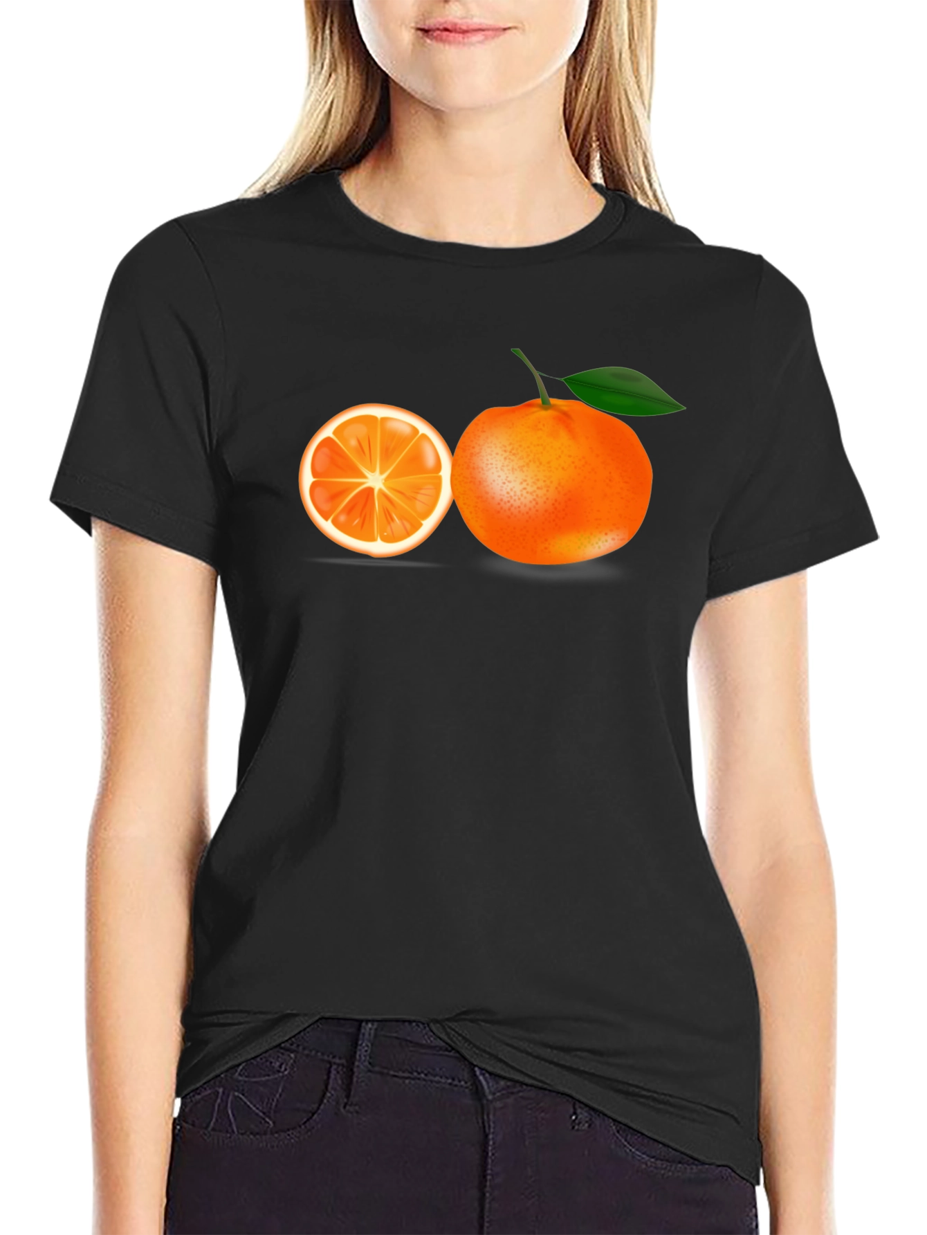 Orange Graphic Black T-Shirt - Fresh Style