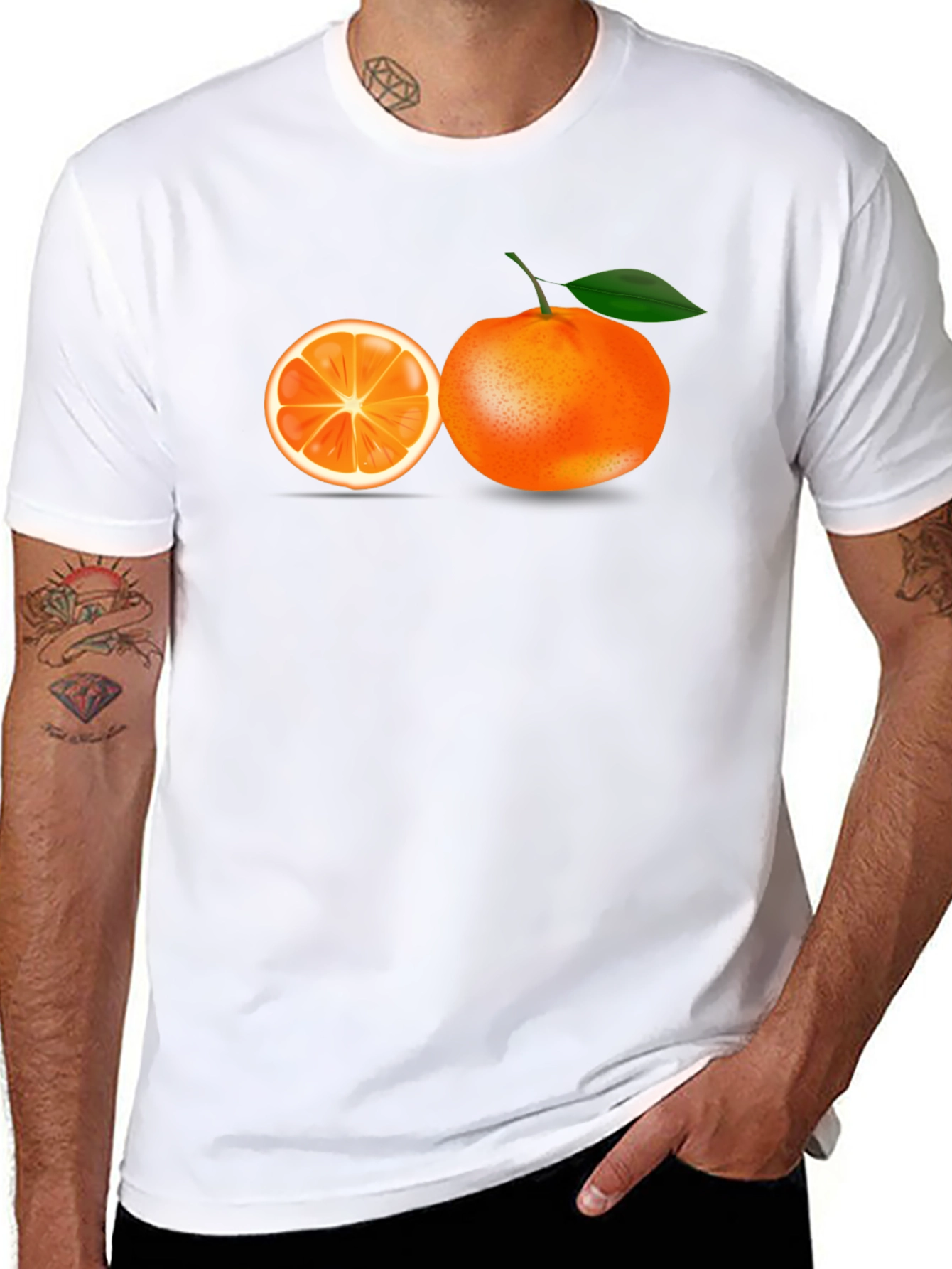 Orange Graphic Black T-Shirt - Fresh Style