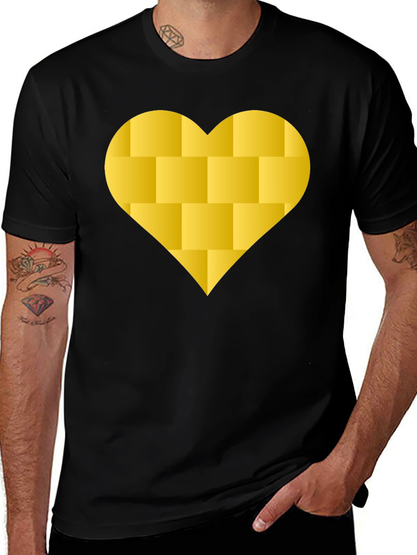Brick Heart Graphic Tee - Modern Black T-Shirt
