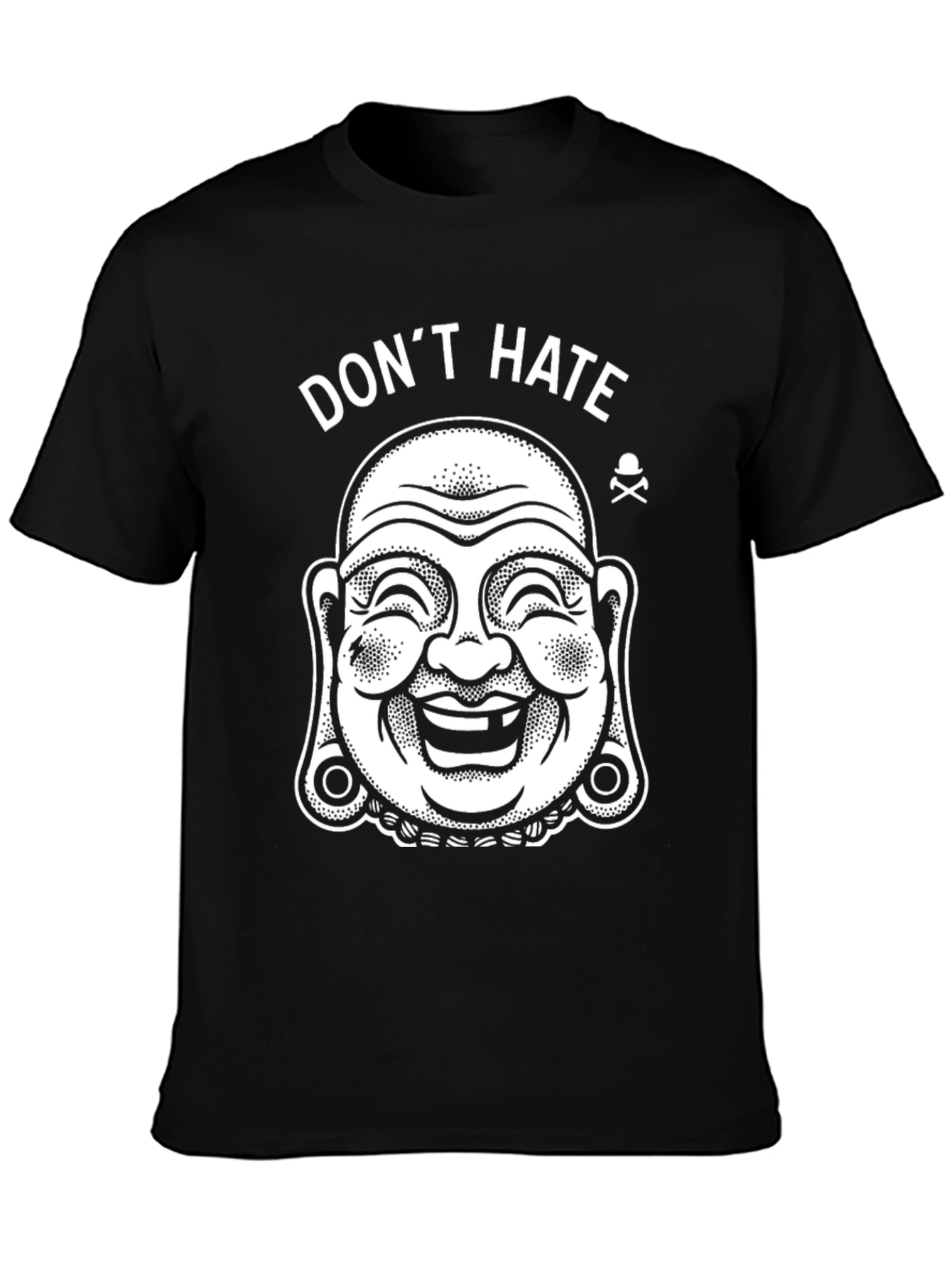 Dont Hate Buddha Graphic T-Shirt - Black