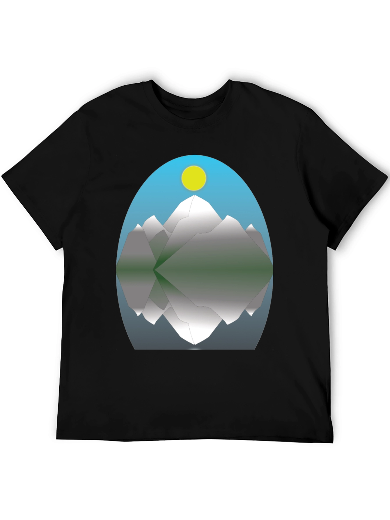 Mountain Reflection Graphic Tee - Black