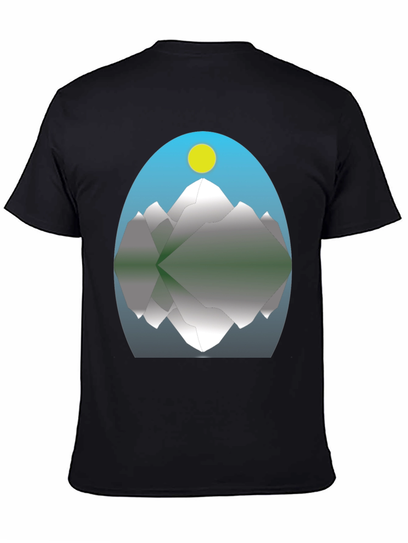 Mountain Reflection Graphic Tee - Black