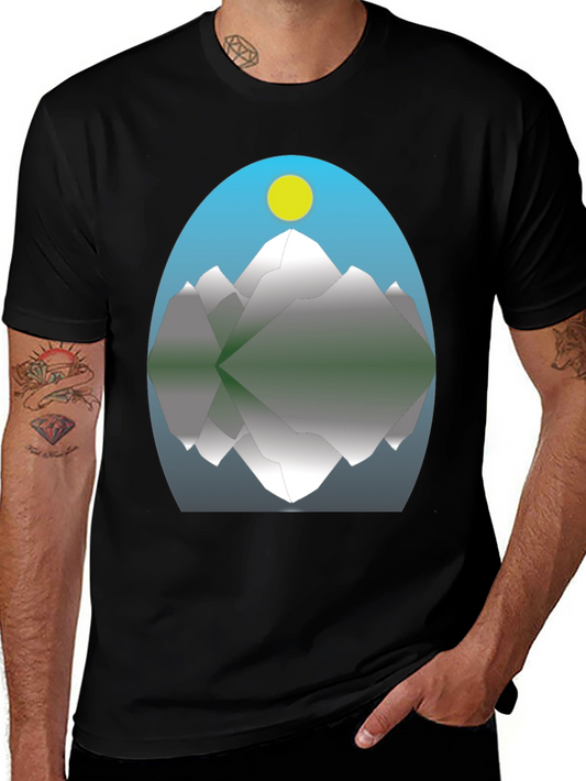 Mountain Reflection Graphic Tee - Black
