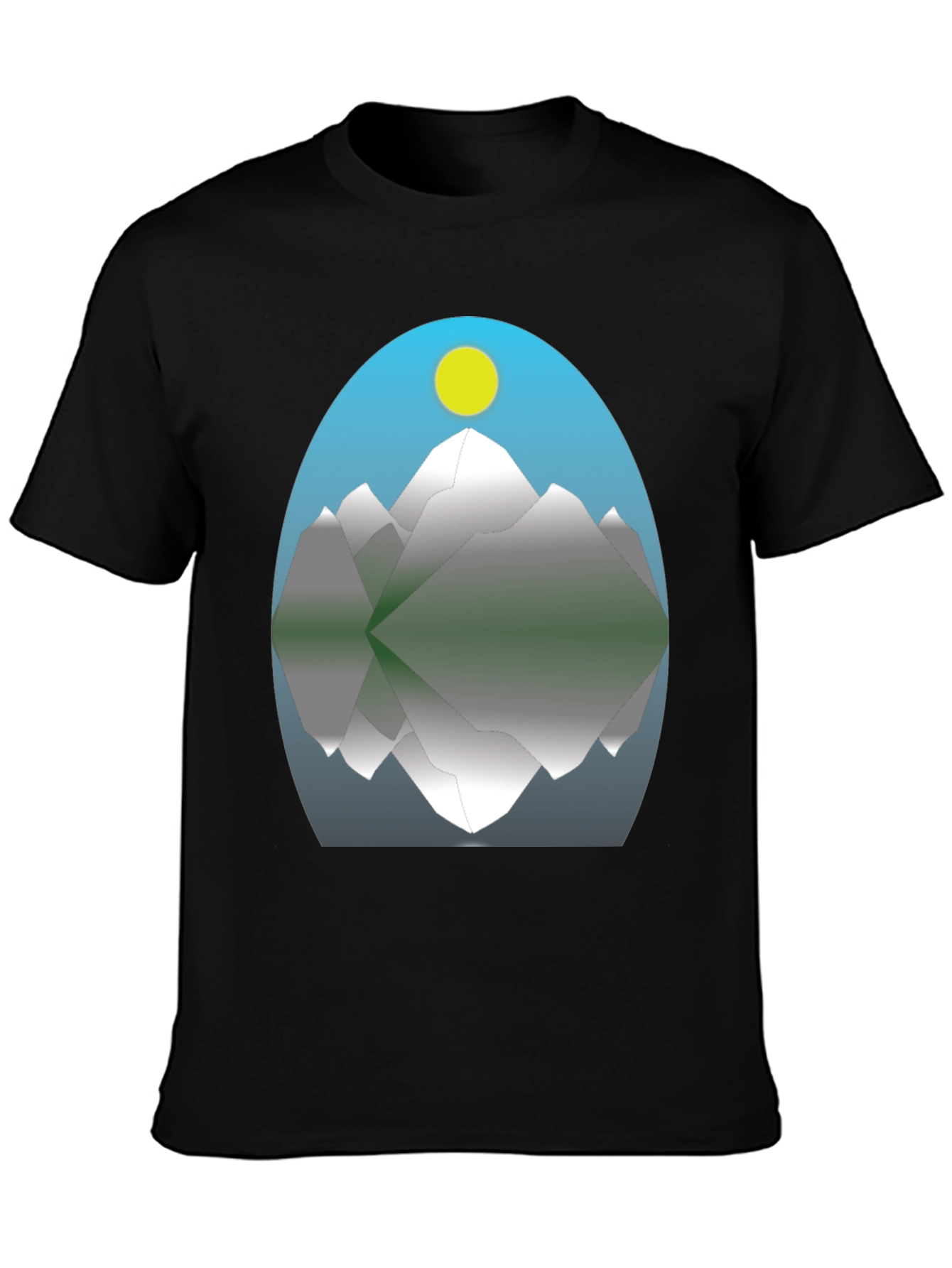 Mountain Reflection Graphic Tee - Black