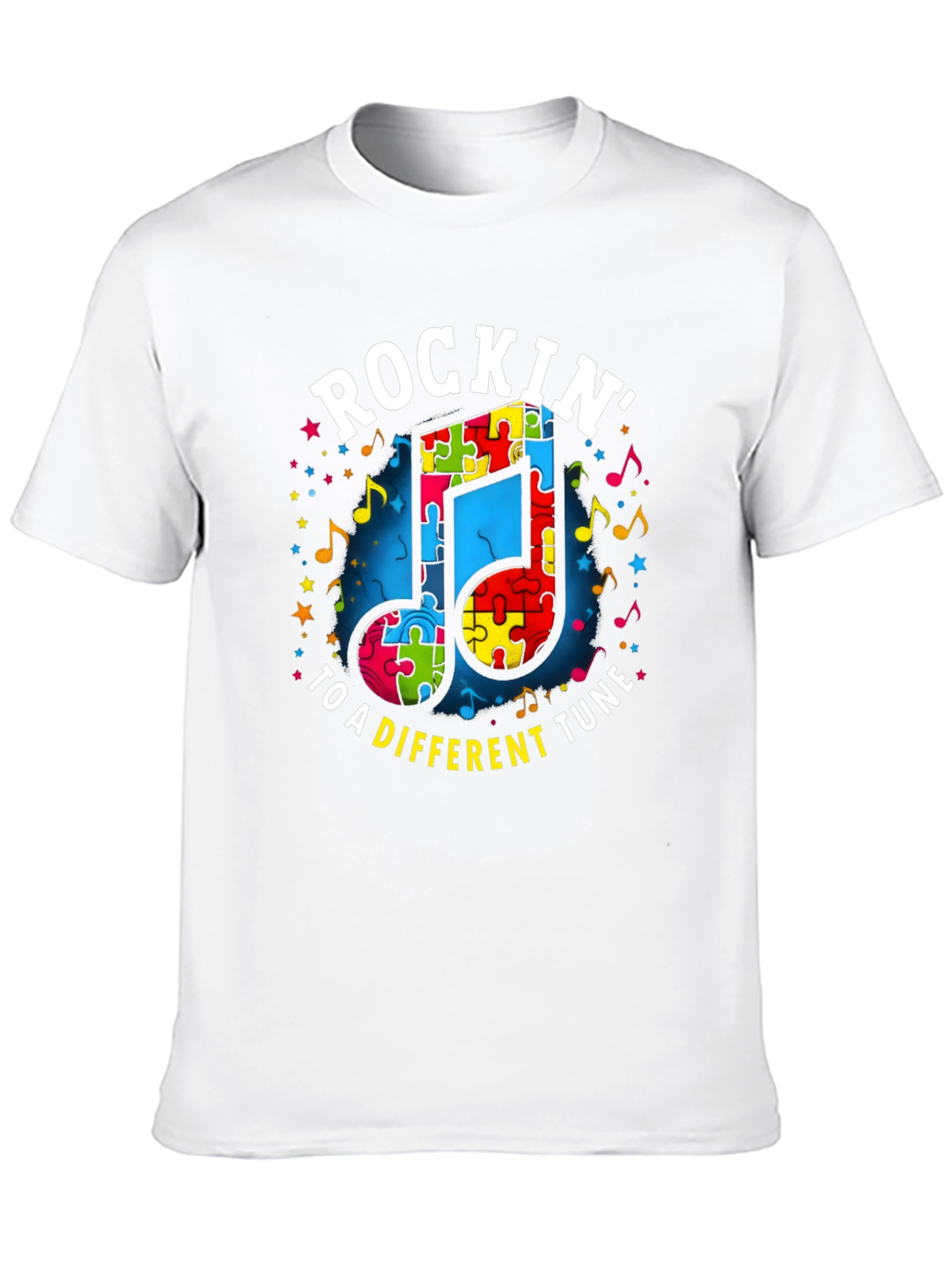 Autism Awareness Puzzle Piece Music Note T-Shirt