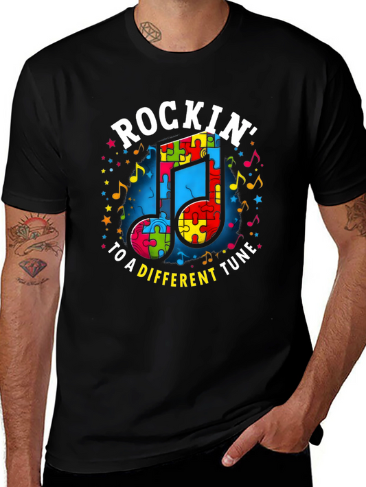 Autism Awareness Puzzle Piece Music Note T-Shirt