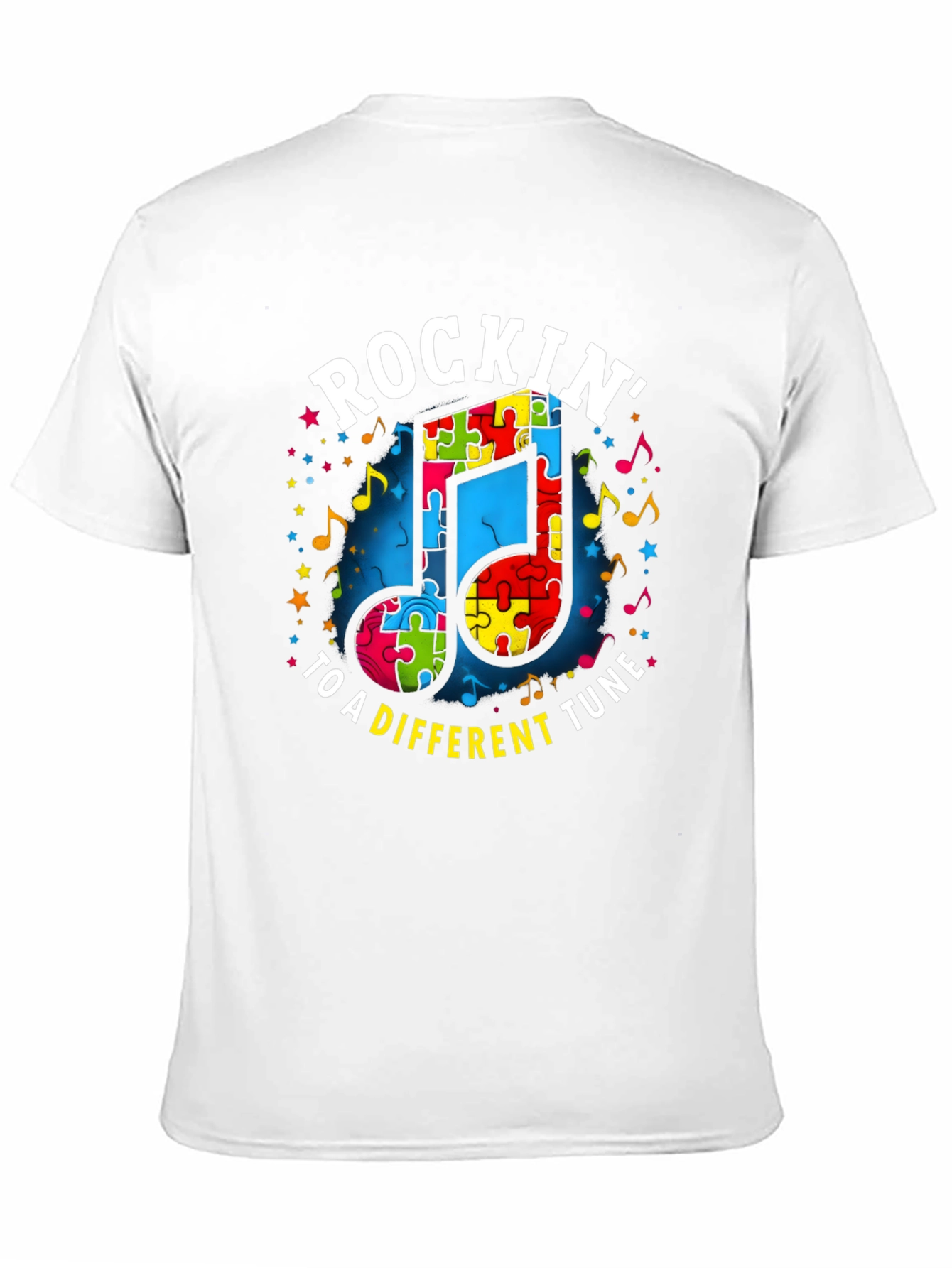 Autism Awareness Puzzle Piece Music Note T-Shirt