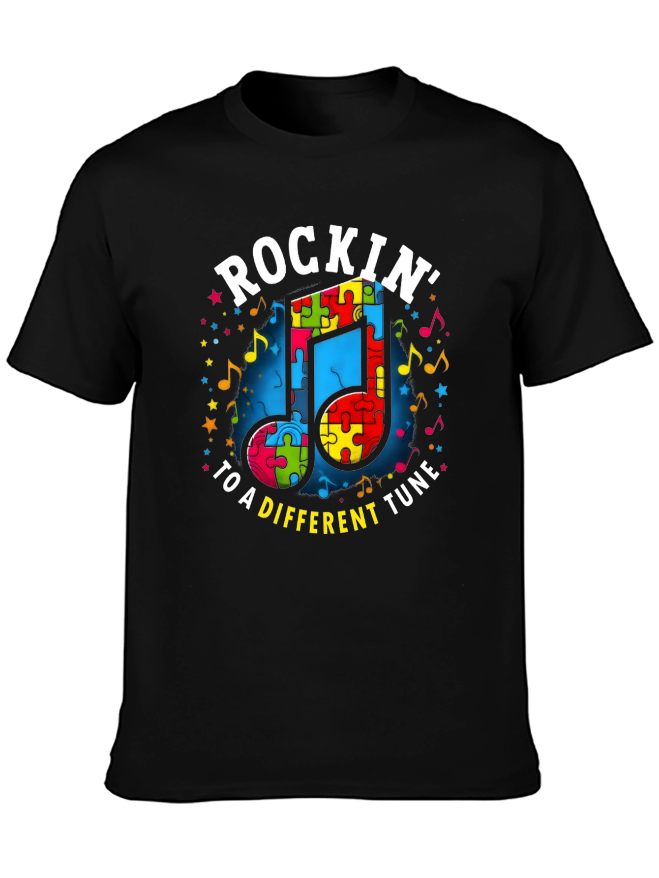 Autism Awareness Puzzle Piece Music Note T-Shirt