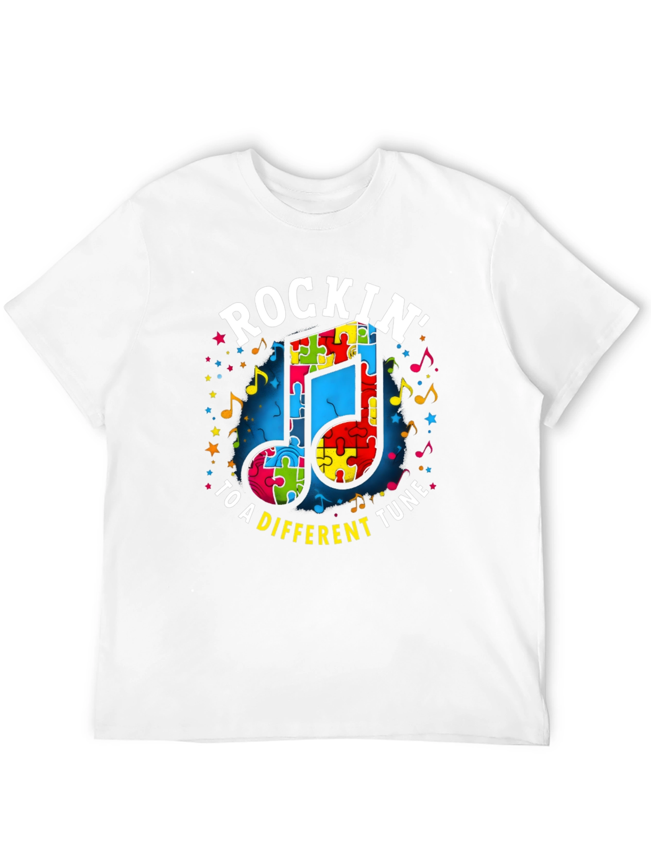 Autism Awareness Puzzle Piece Music Note T-Shirt