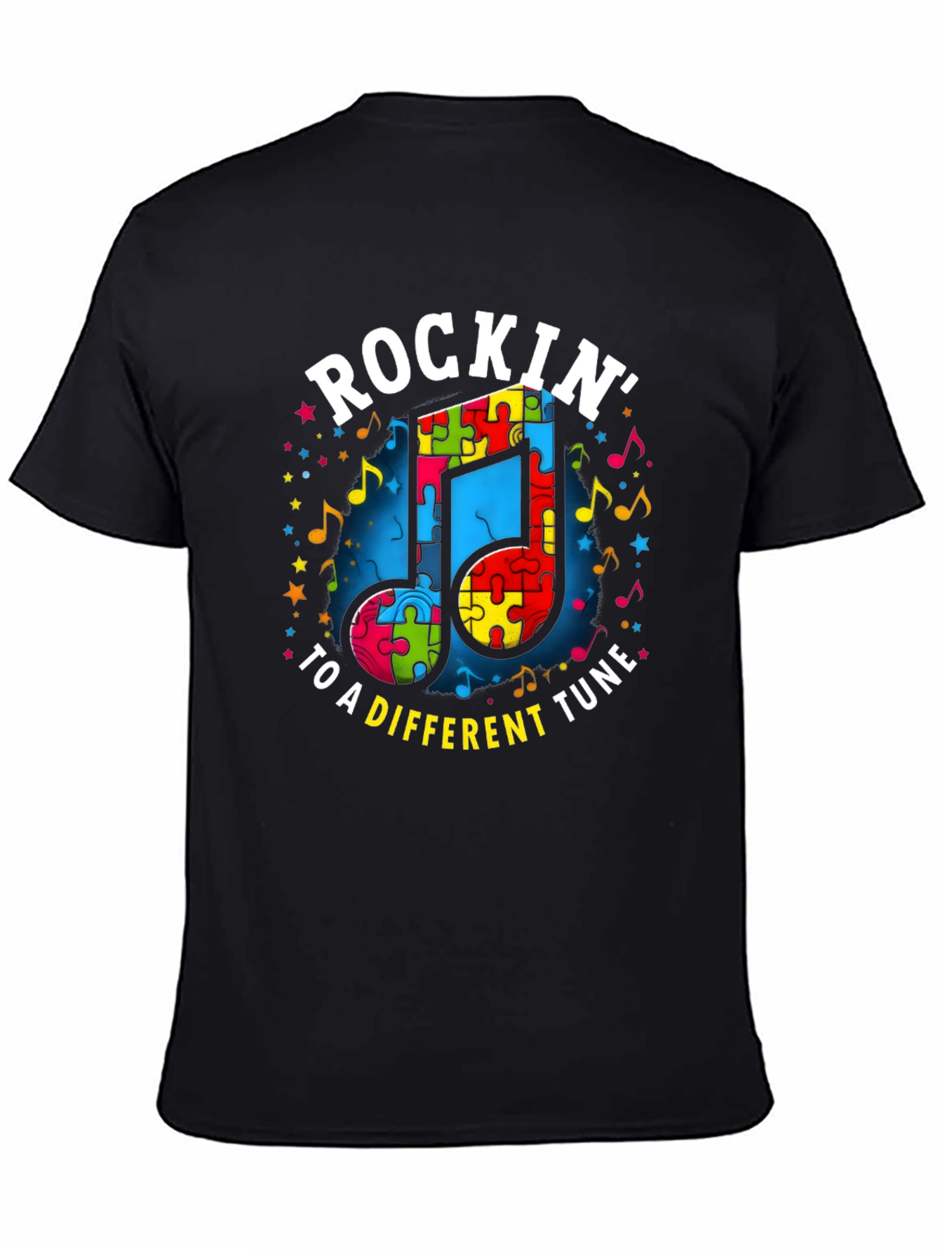 Autism Awareness Puzzle Piece Music Note T-Shirt