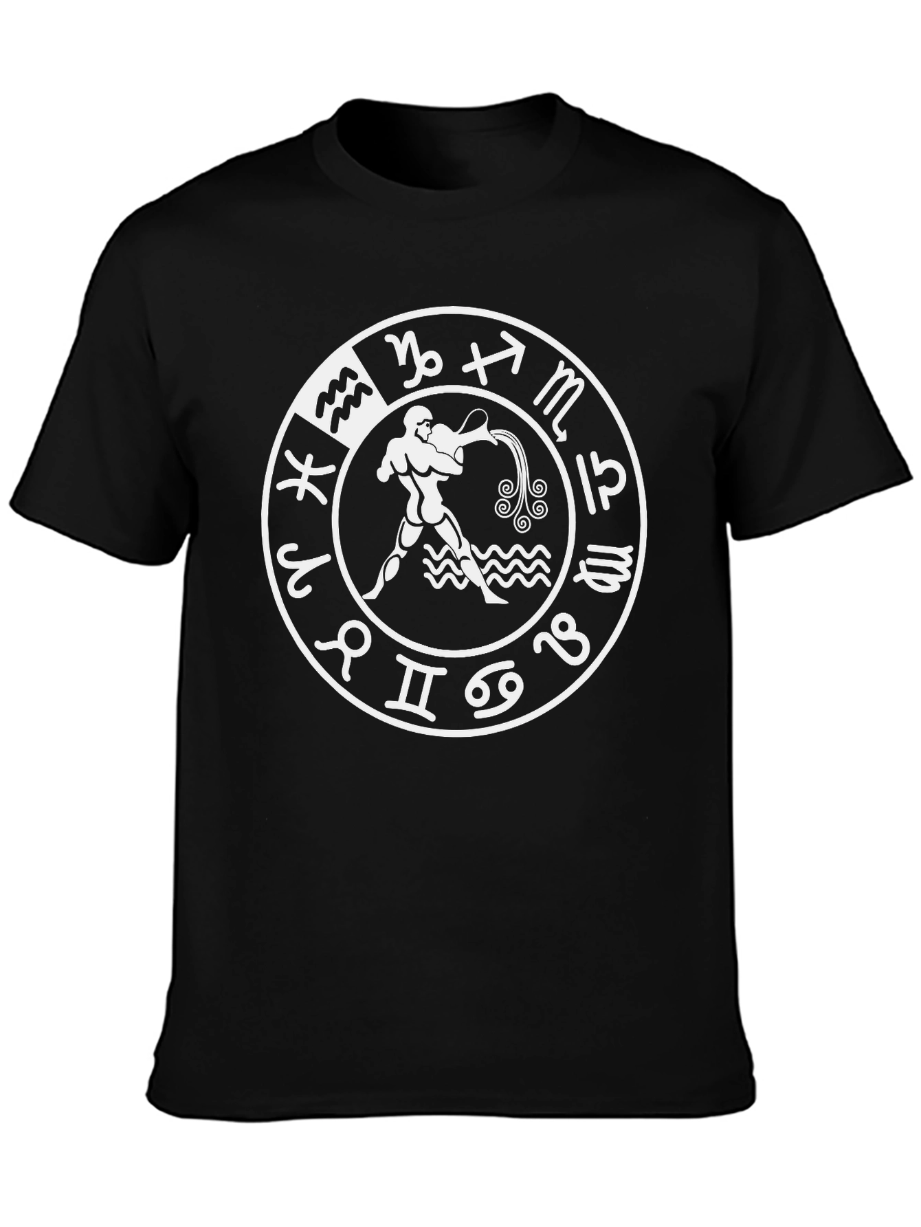 Aquarius Zodiac Black T-Shirt