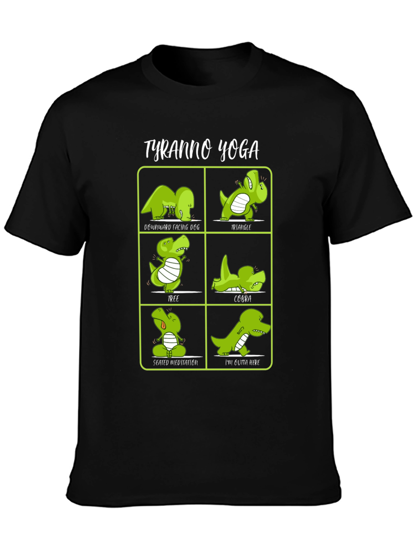 Tyranno Yoga T-Shirt - Funny Dinosaur Poses