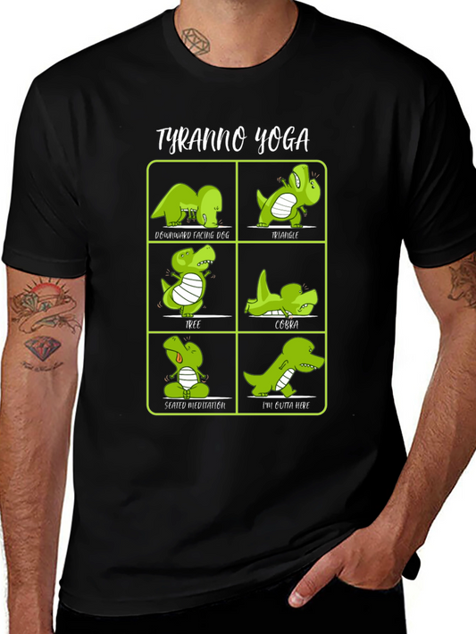 Tyranno Yoga T-Shirt - Funny Dinosaur Poses