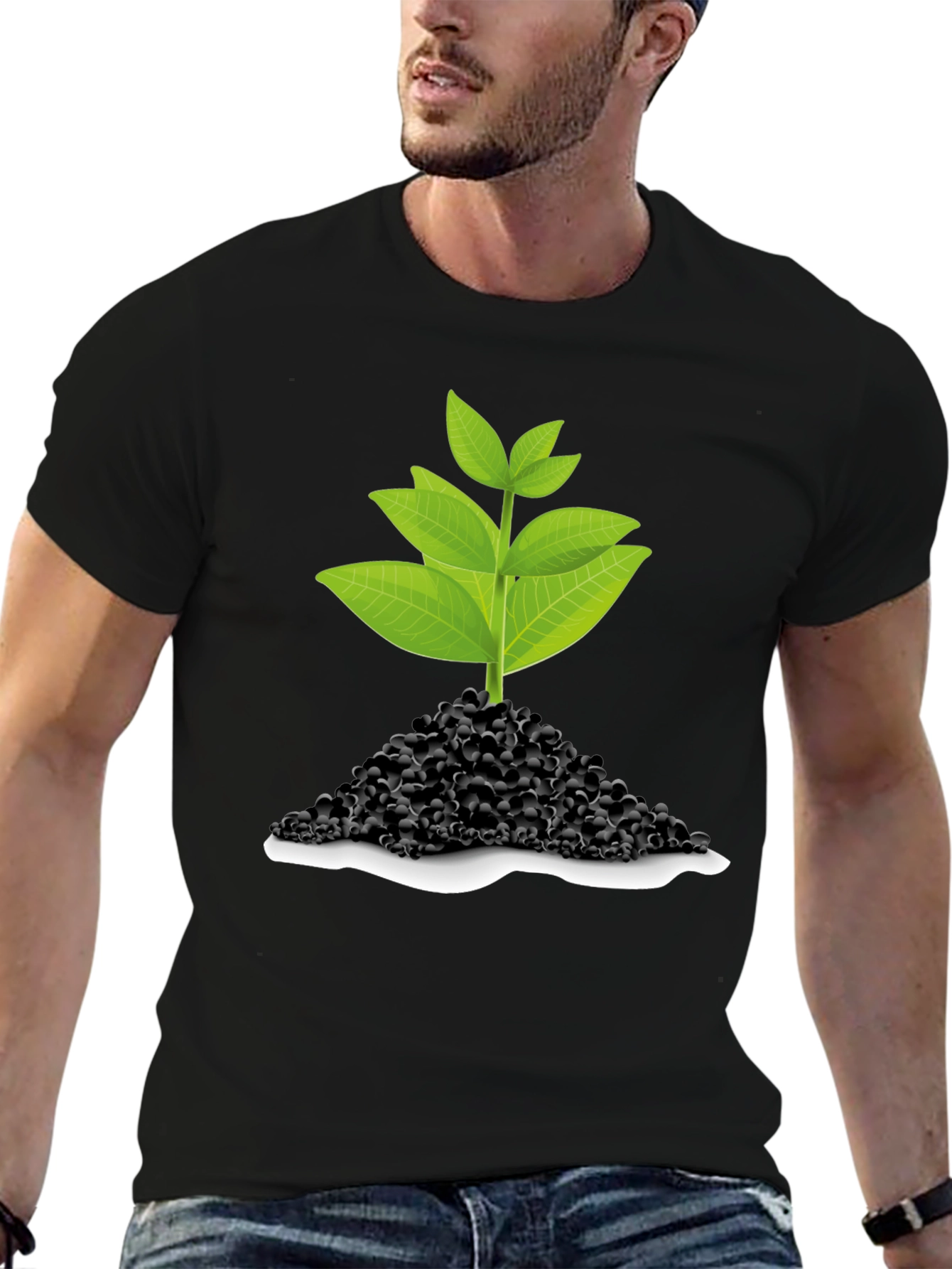 Green Sprout T-Shirt - Black