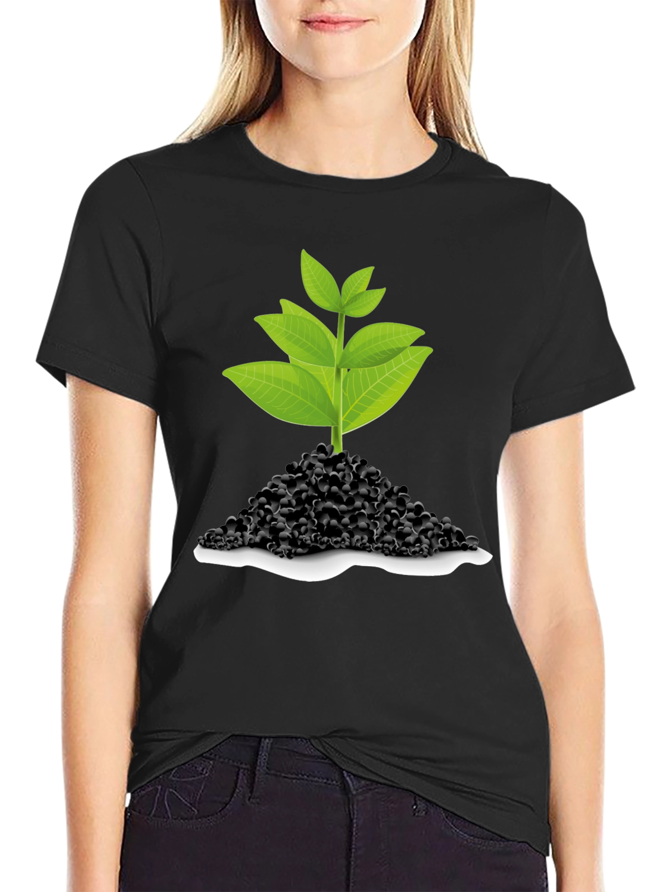 Green Sprout T-Shirt - Black