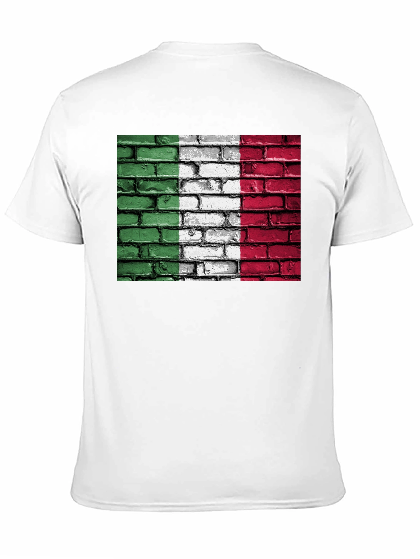 Italian Flag Brick Wall Graphic T-Shirt