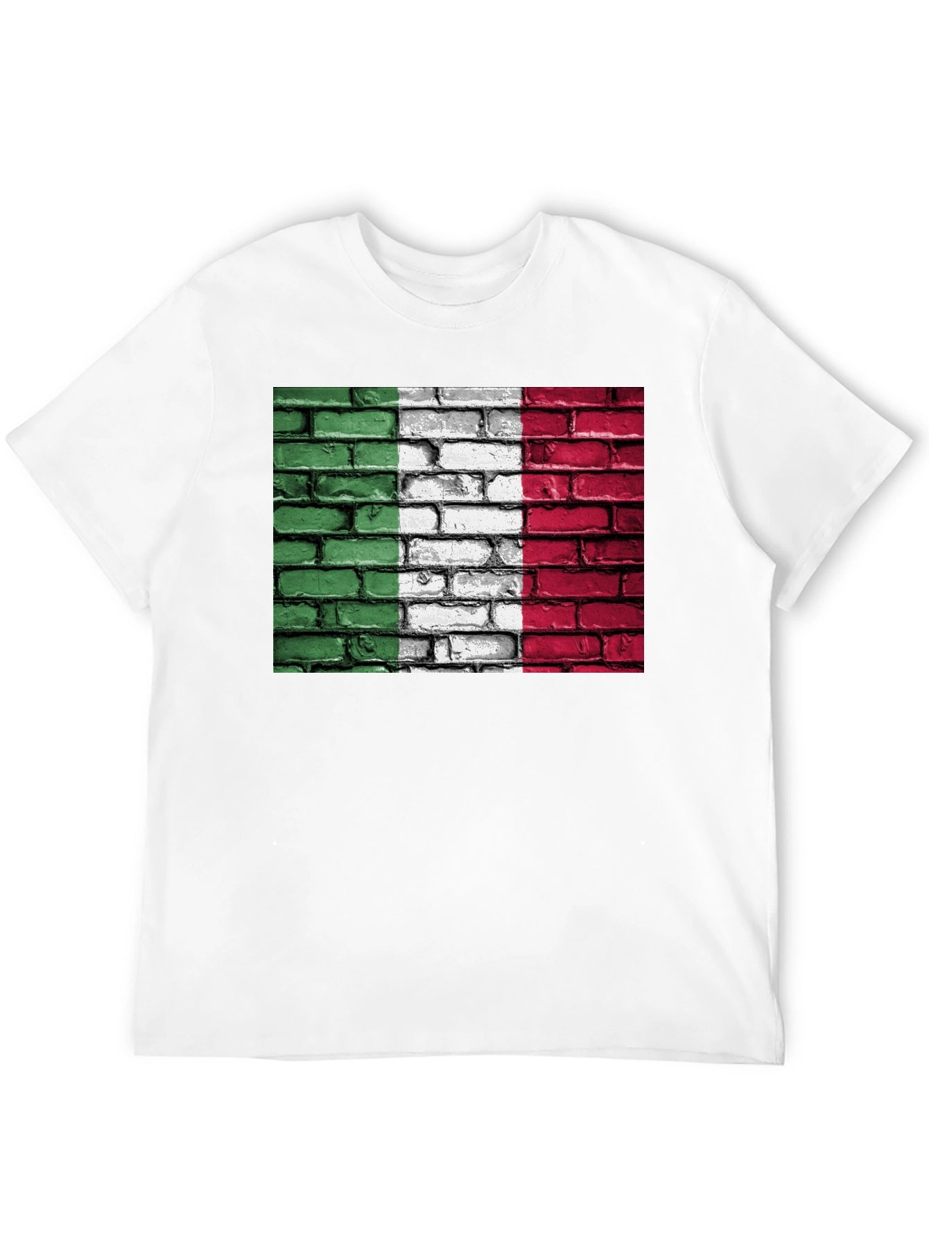 Italian Flag Brick Wall Graphic T-Shirt