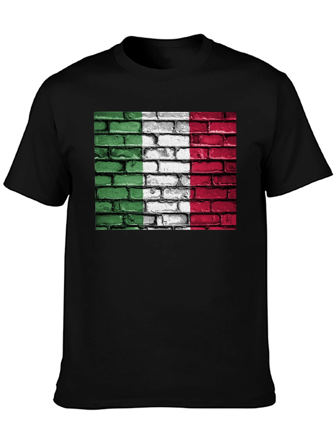 Italian Flag Brick Wall Graphic T-Shirt