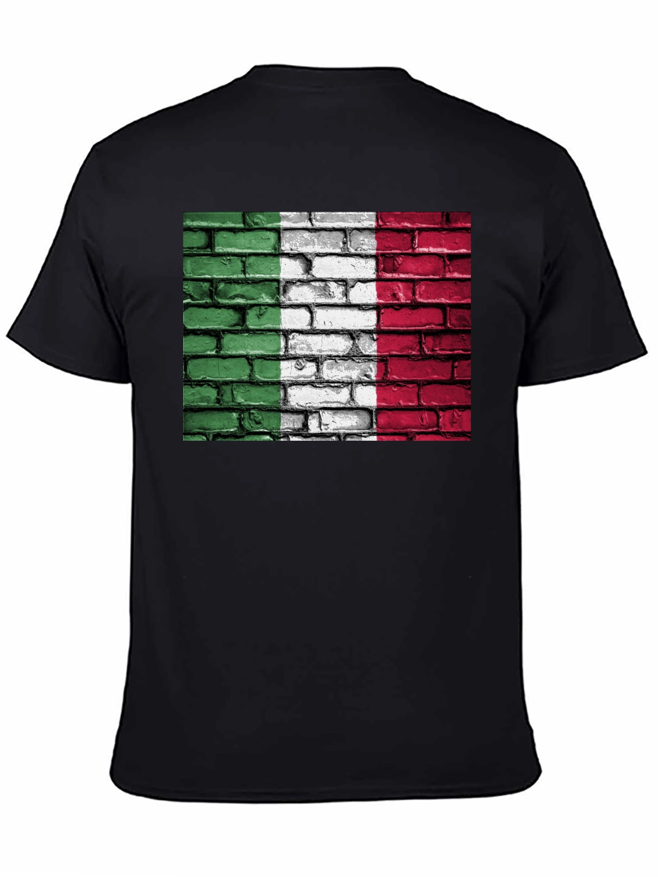Italian Flag Brick Wall Graphic T-Shirt