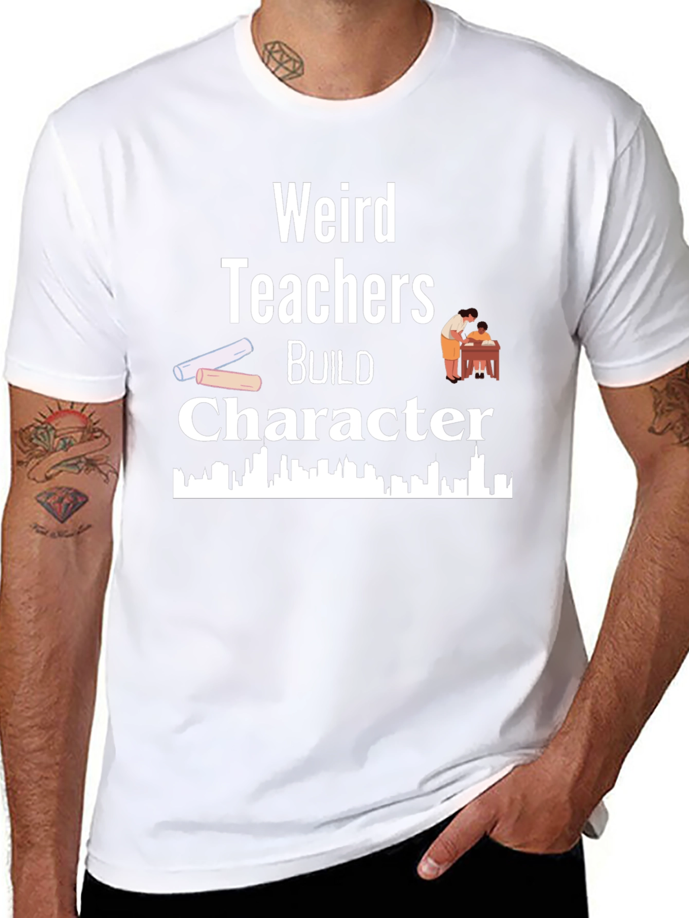 Weird Teachers Build Character Black T-Shirt
