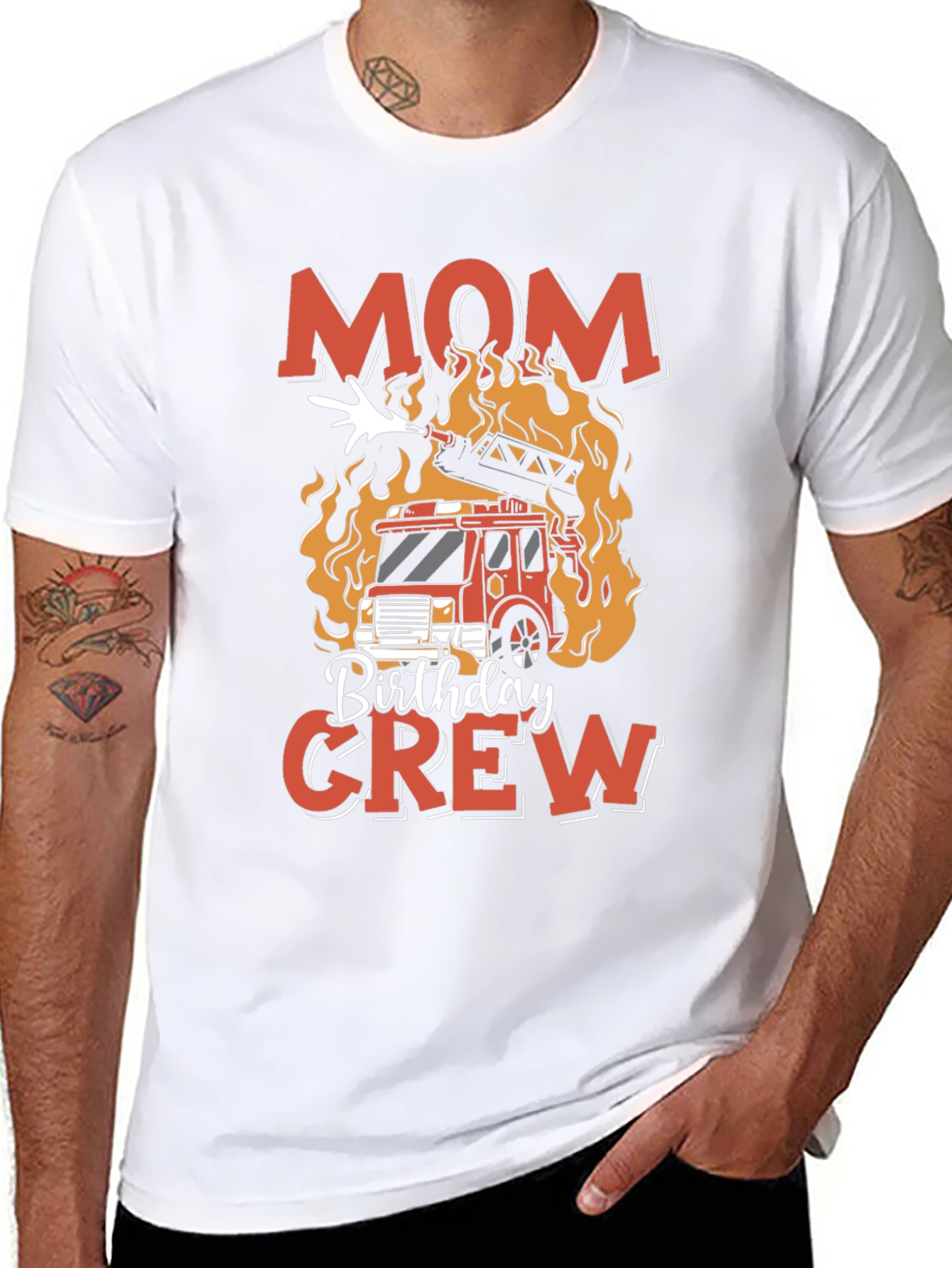 Mom Birthday Crew Firetruck T-Shirt