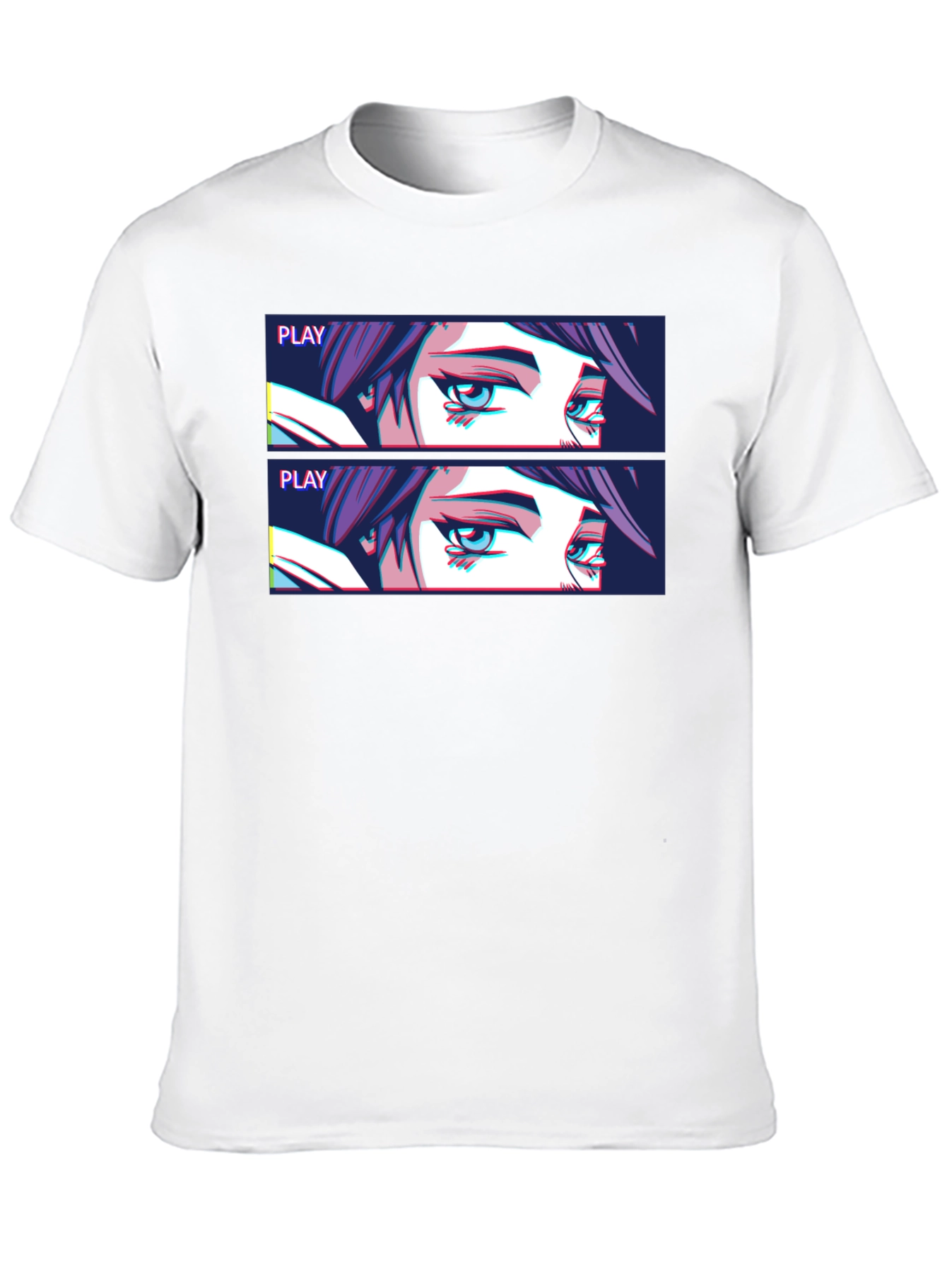 Anime Eyes Graphic T-Shirt - Black