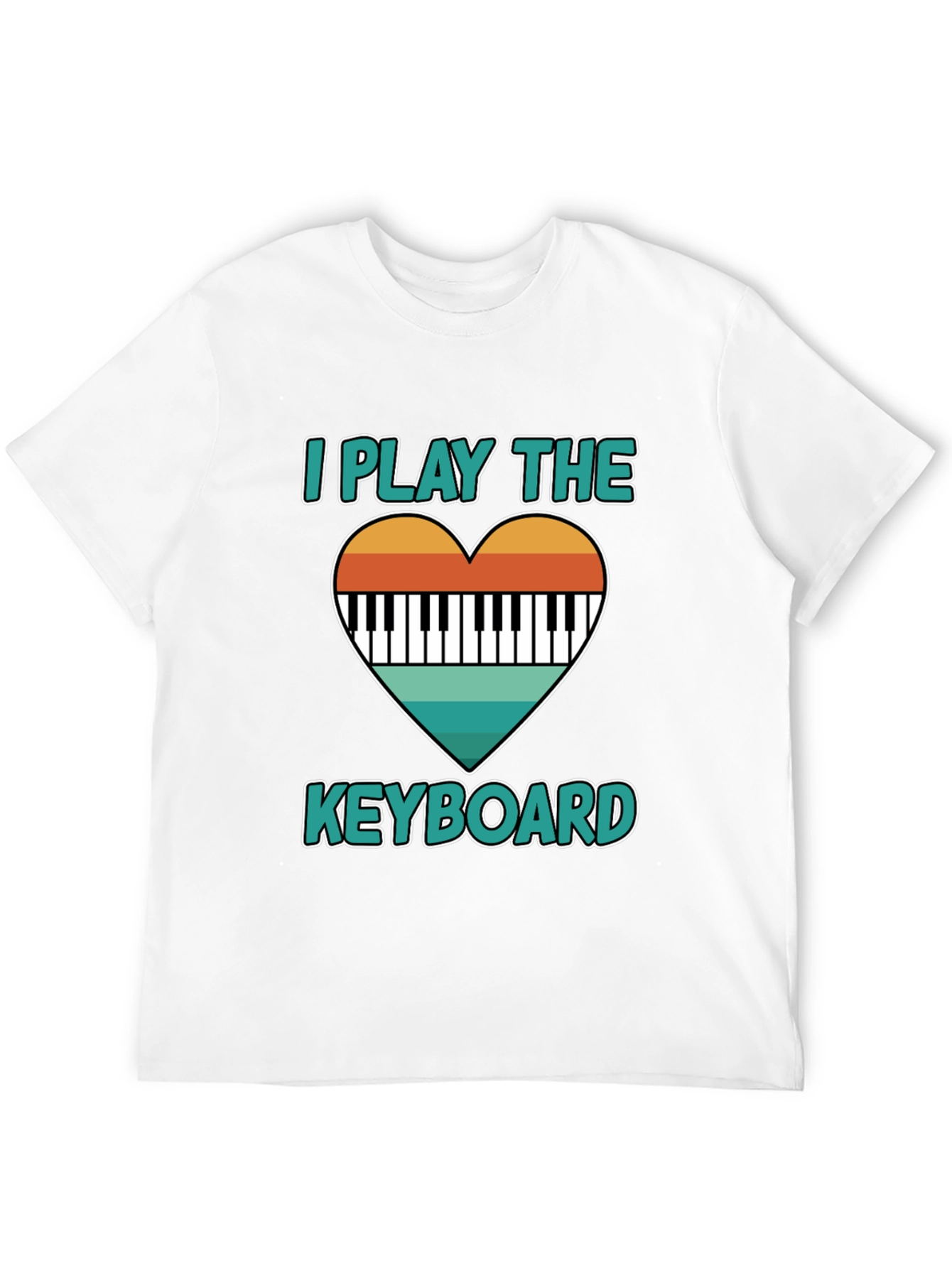 I Play The Keyboard Heart Graphic T-Shirt