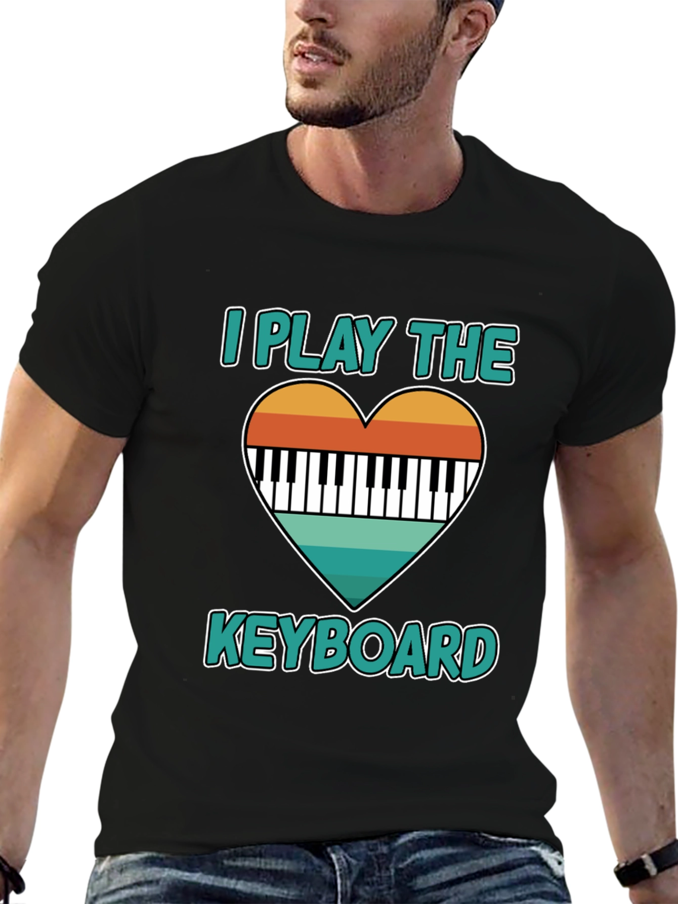 I Play The Keyboard Heart Graphic T-Shirt