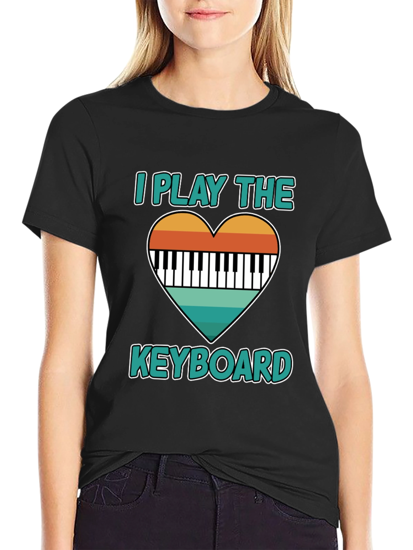 I Play The Keyboard Heart Graphic T-Shirt