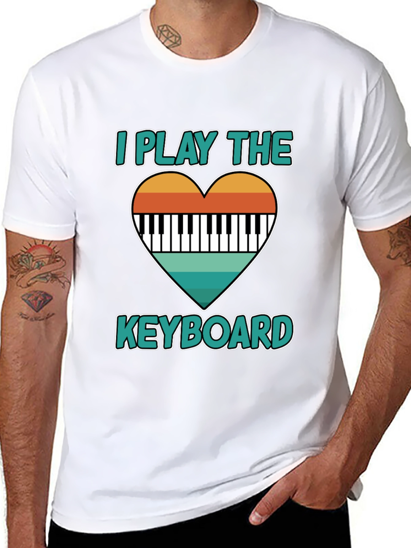 I Play The Keyboard Heart Graphic T-Shirt