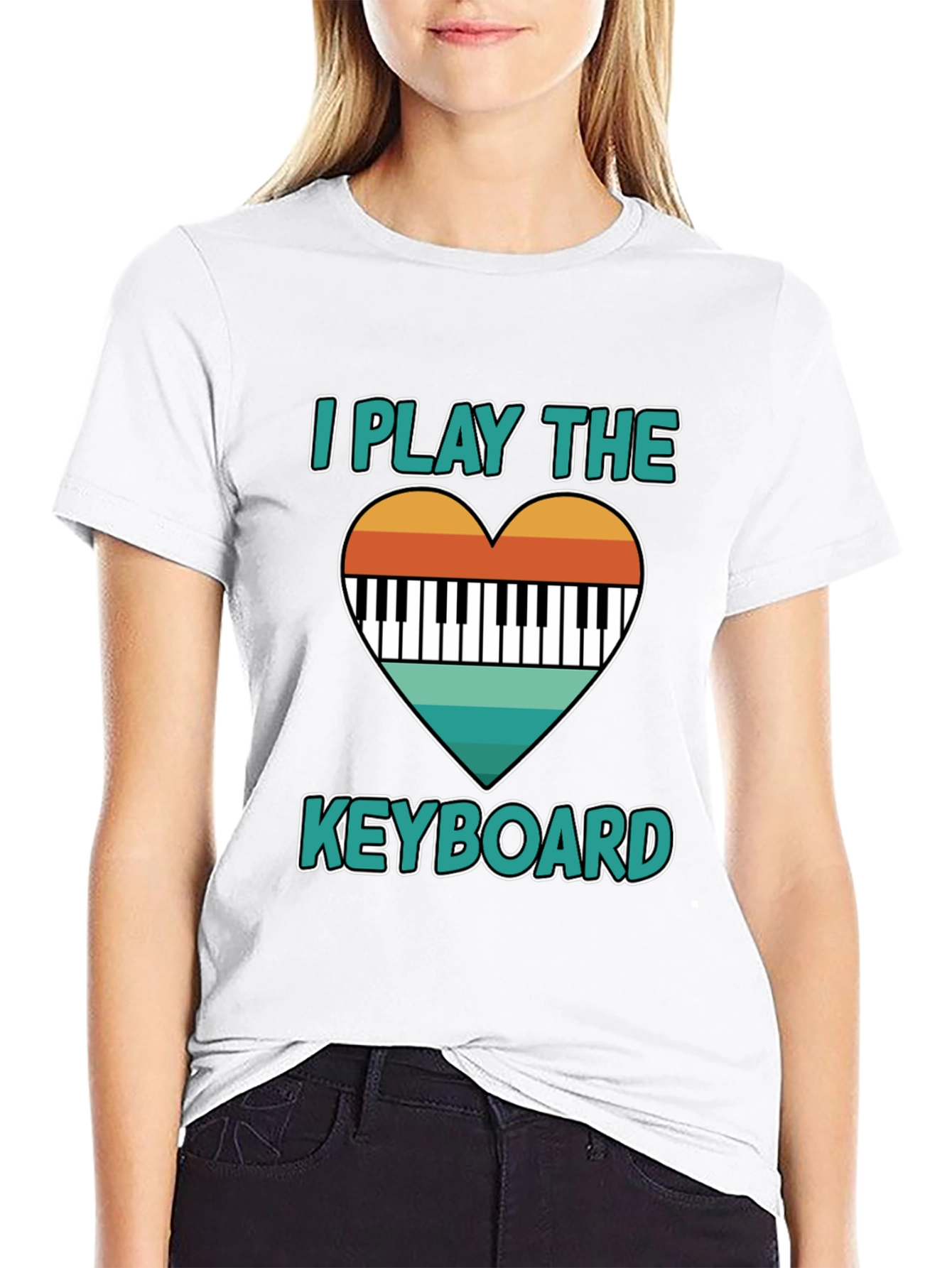 I Play The Keyboard Heart Graphic T-Shirt