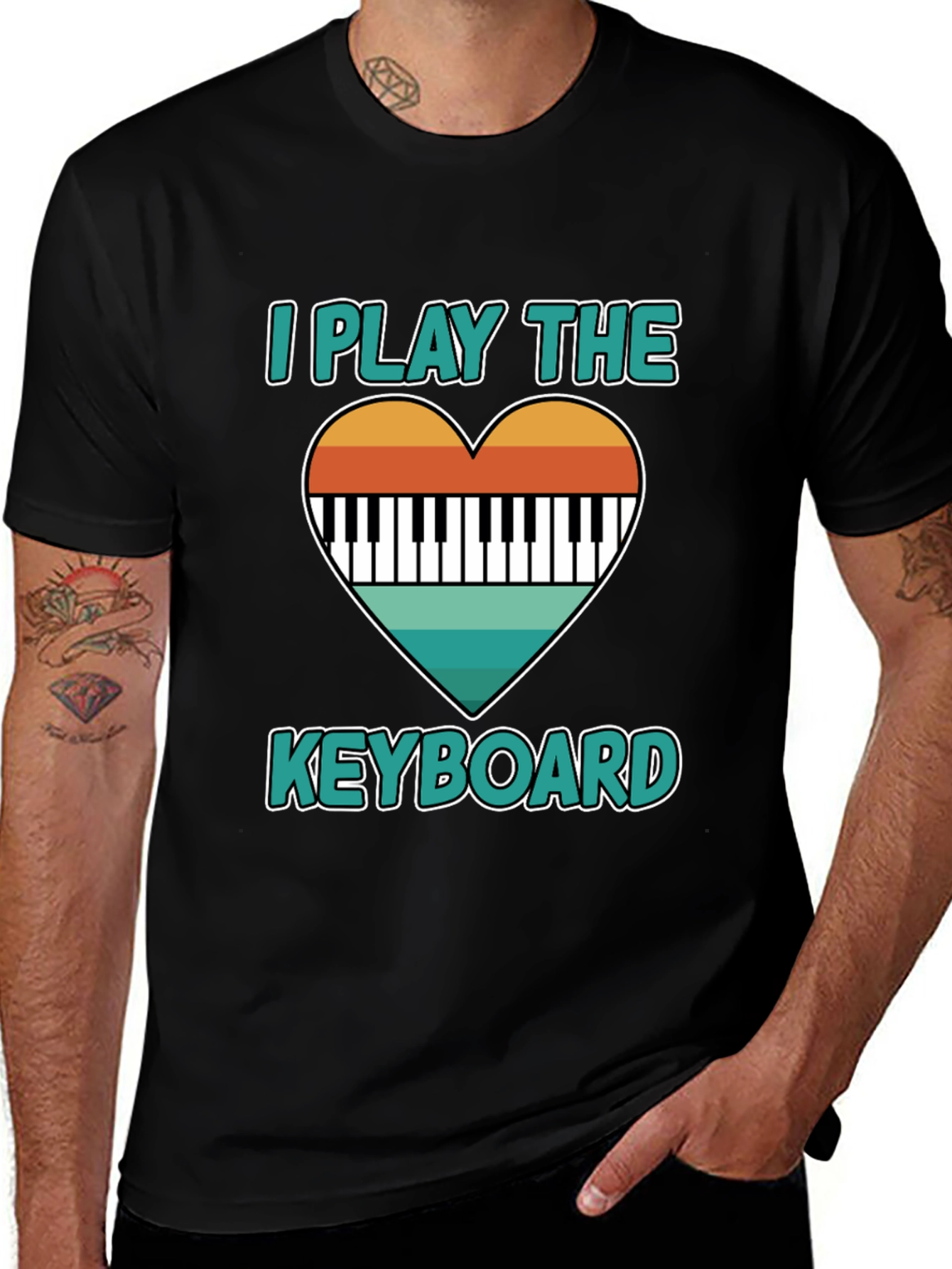 I Play The Keyboard Heart Graphic T-Shirt