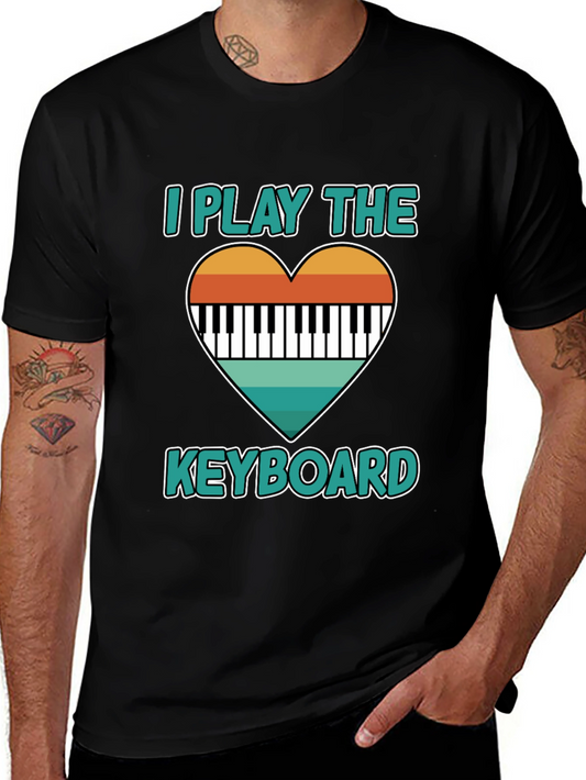 I Play The Keyboard Heart Graphic T-Shirt