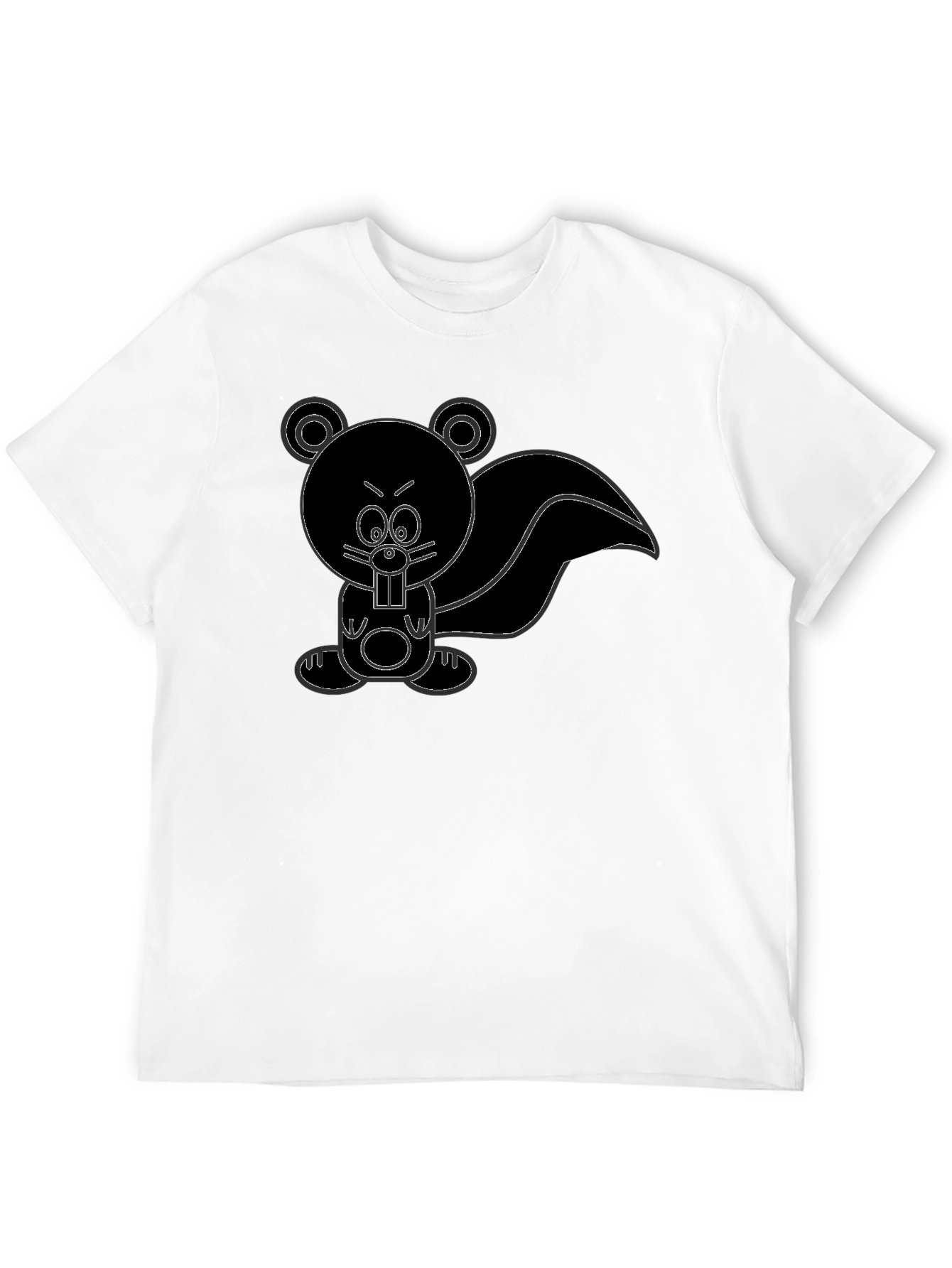 Cartoon Skunk Graphic Tee - Unisex Black T-Shirt
